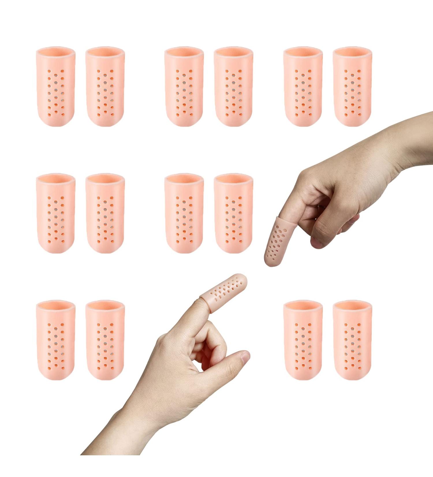 Breathable Gel Finger Cots (14 PCS) for Eczema, Wounds, Arthritis - Beige - Buy Online on GoSupps.com