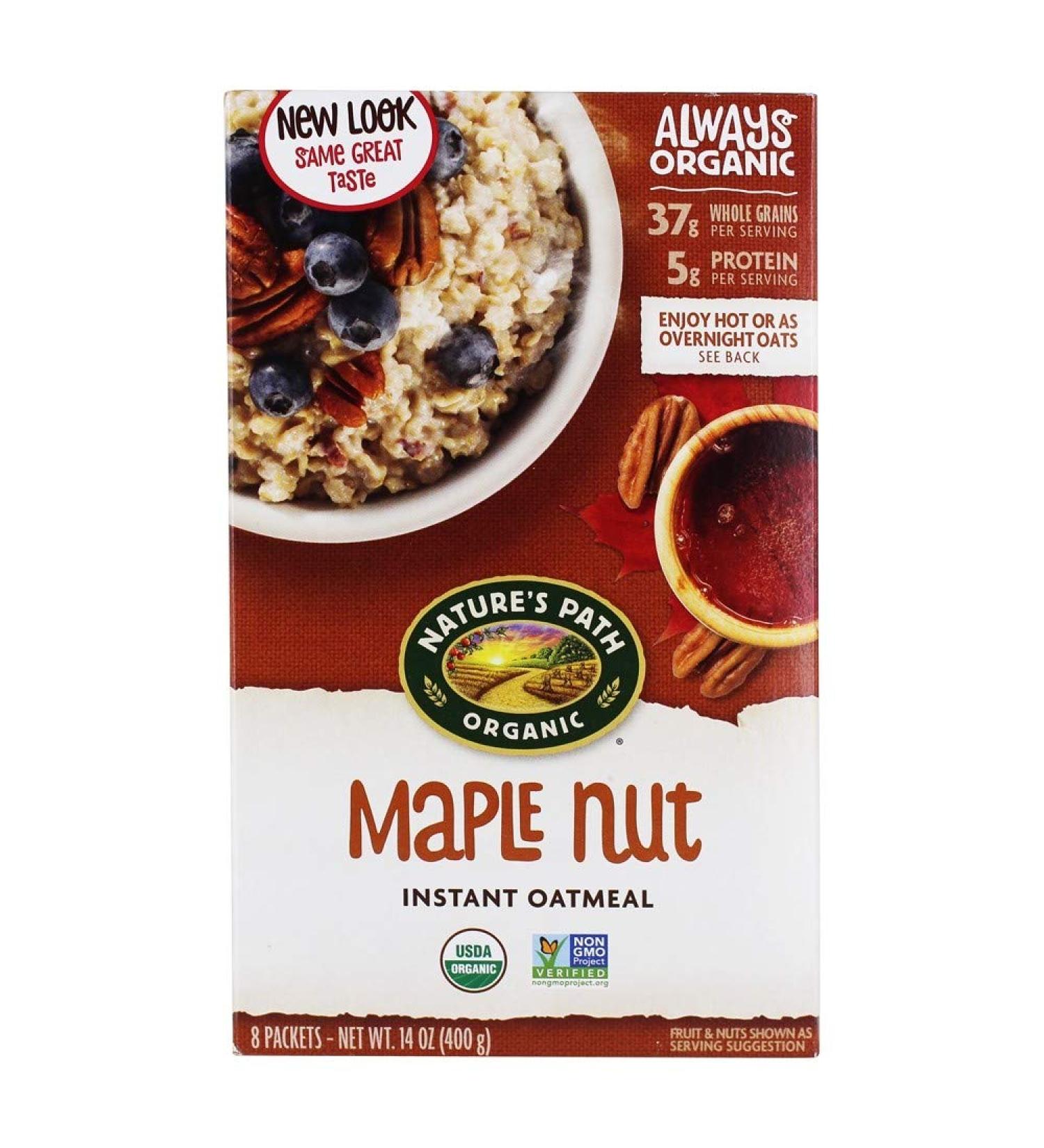Nature's Path Organic Instant Oatmeal - Maple Nut, 8 Packets (14 oz) - Healthy Breakfast Option - Buy Online on GoSupps.com
