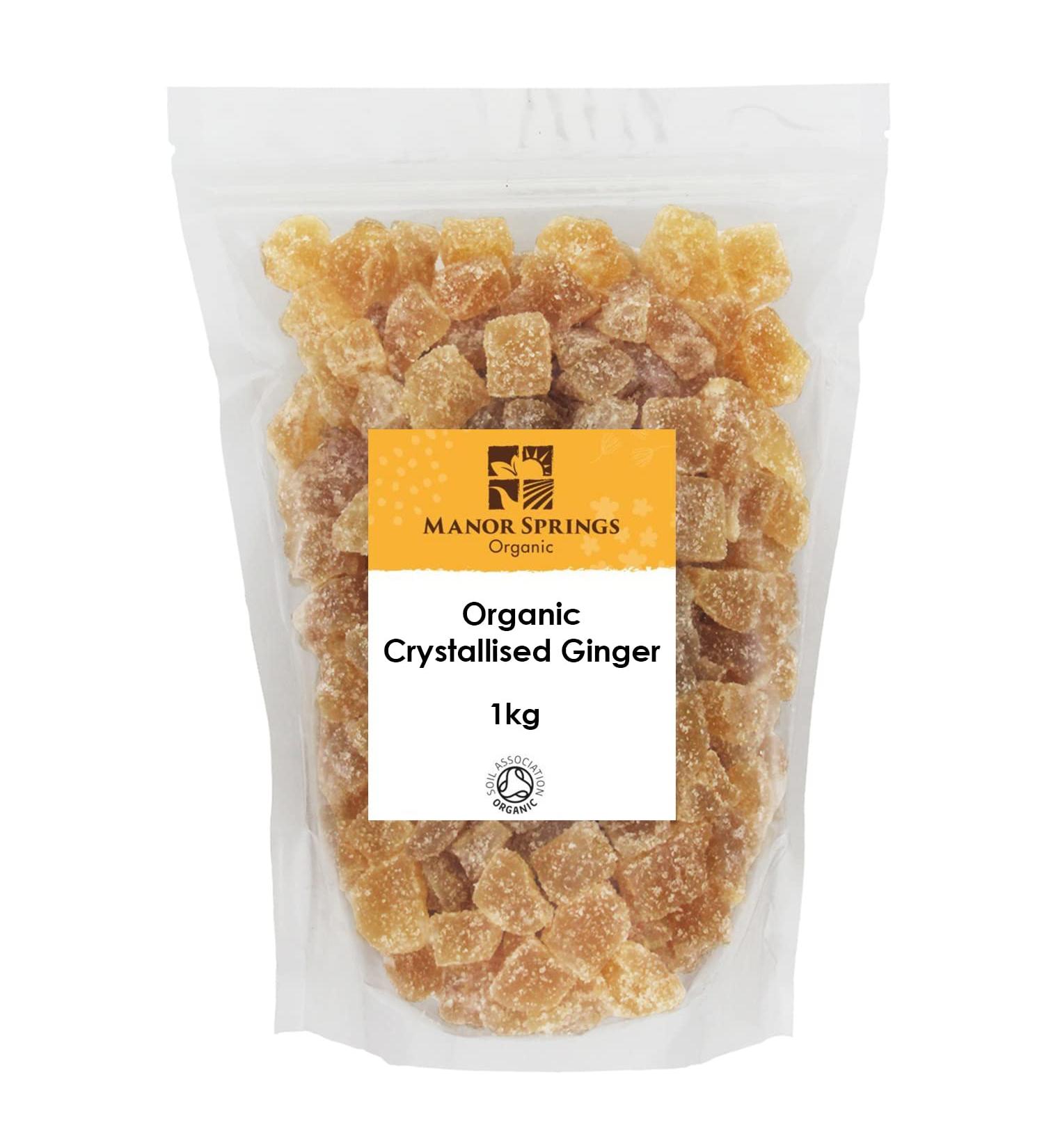 Organic Crystallised Ginger 1kg by Manor Springs Organic - Buy Online on GoSupps.com