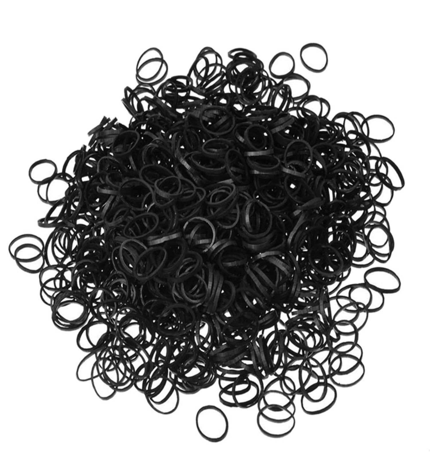 1000Pcs Black Elastic Hair Ties - Women/Girls Ponytail Holders - Buy Online on GoSupps.com