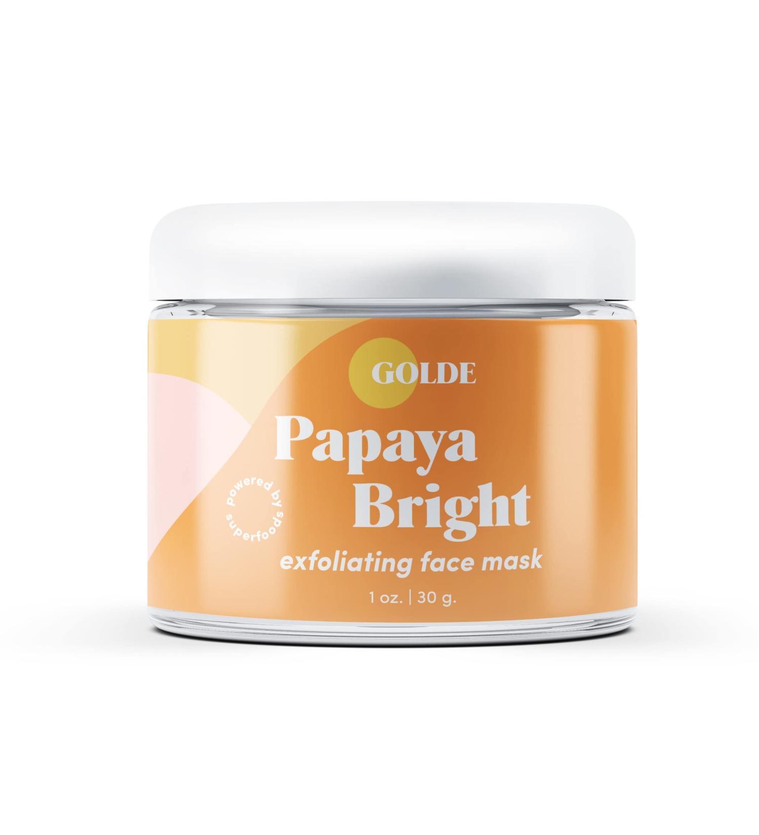GOLDE Papaya Bright Superfood Facial Mask - 100% Organic, Anti-Pollution, Vegan, Cruelty-Free (1 oz) - Buy Online on GoSupps.com