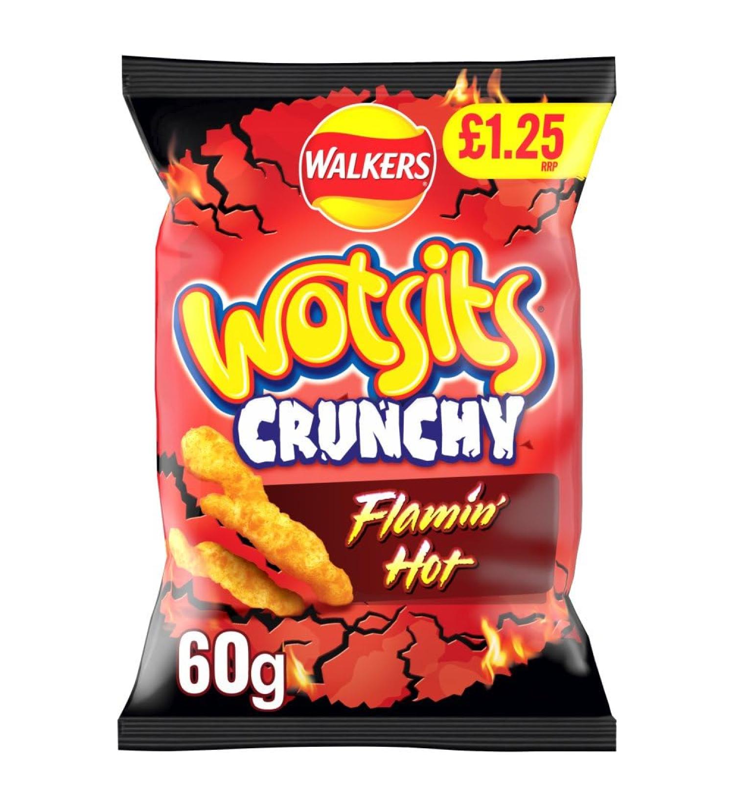 Wotsits Really Crunchy Flamin Hot Crisps 60g - Box of 15 - Buy Online on GoSupps.com