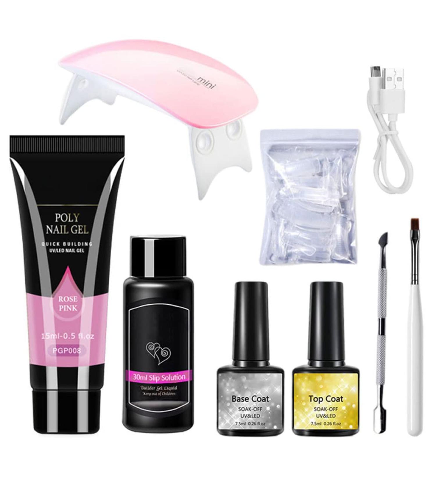 LOUMMRCY Polygel Nail Kit - Complete 8-Piece Starter Set for Nail Extensions & Art | DIY French Manicure at Home - Buy Online on GoSupps.com