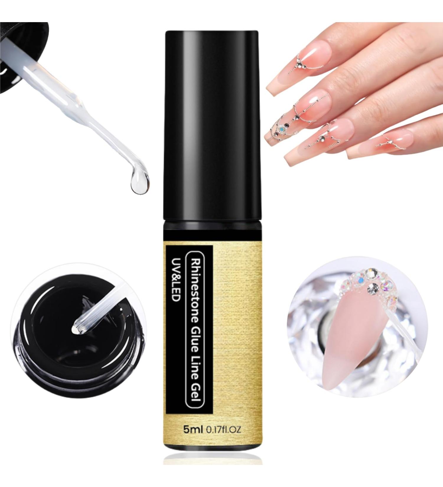 Nail Rhinestone Glue Gel Solid Nail Glue Gel Nail Glue Extra Strong Nail Builder Gel Nail Glue for Press on Nails Nail Bond Glue Soak Off Gel Clear No Wipe Adhesive Nail Extension Glue Nail Glue 5ml - Buy Online on GoSupps.com