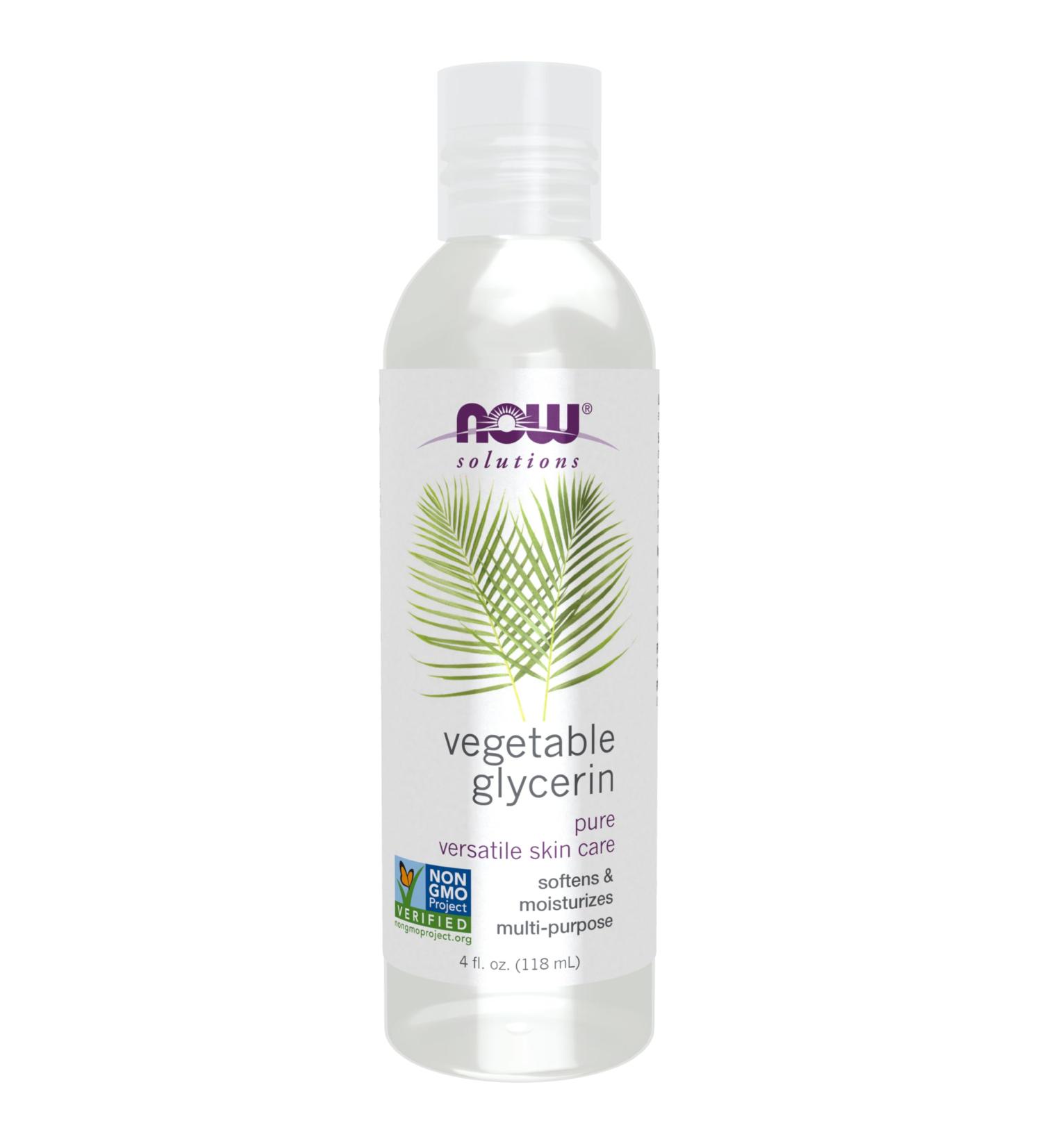 NOW Solutions Vegetable Glycerin 100% Pure Versatile Skin Care Softening and Moisturizing 4-Ounce 4 Fl Oz (Pack of 1) - Buy Online on GoSupps.com