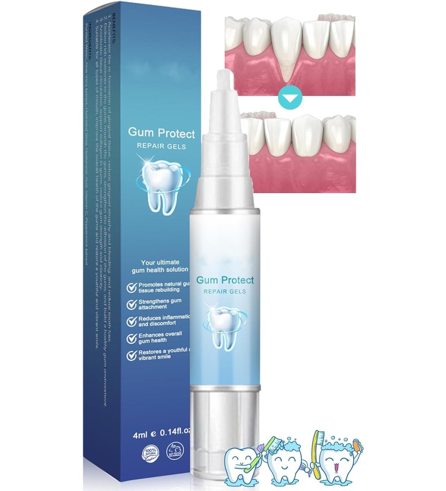Neslemy Gum Gel NESLEMY Gum Shield Therapy Gel 2024 New Gum Repair Treatment Gel Dentizen Gum Therapy Gel Teeth Whitening Essence Pen Deeply Cleaning Gums Enhances Overall Gum Health (1Pcs) - Buy Online on GoSupps.com