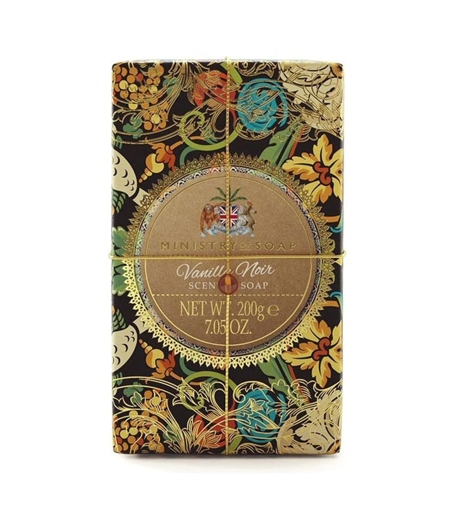 Ministry of Soap Ornate Extravagence Wrapped Soap Naturally Coloured Triple-Milled Soap Vanilla Noir 200g