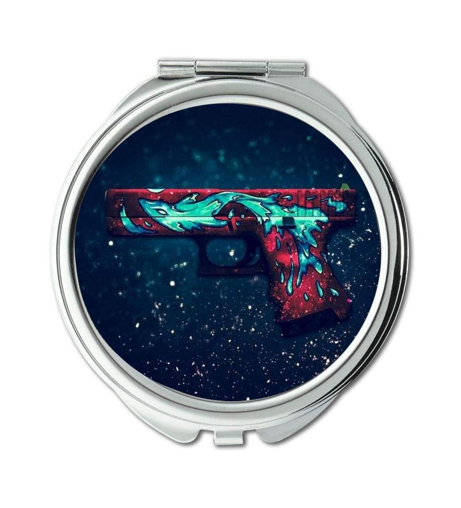 Mirror Travel Mirror gun cleaning mat Round Mirror cool gun background pocket mirror portable mirror - Buy Online on GoSupps.com