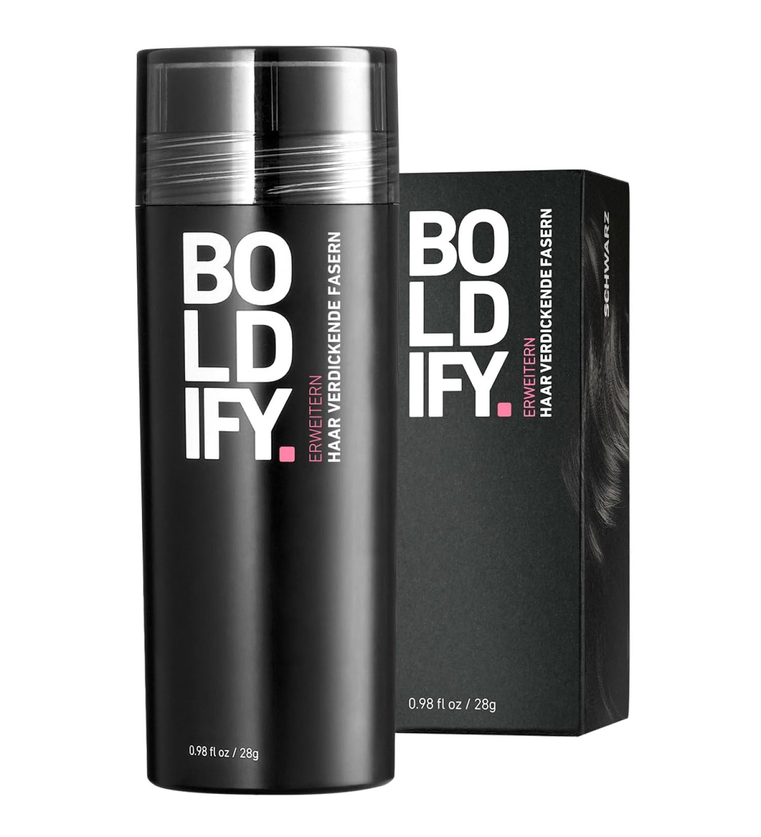 Boldify Hair Powder for Thinning Hair - Invisible & Natural - 28g Black - Conceal Hair Loss in 15 Sec - Perfect for Men & Women - Buy Online on GoSupps.com