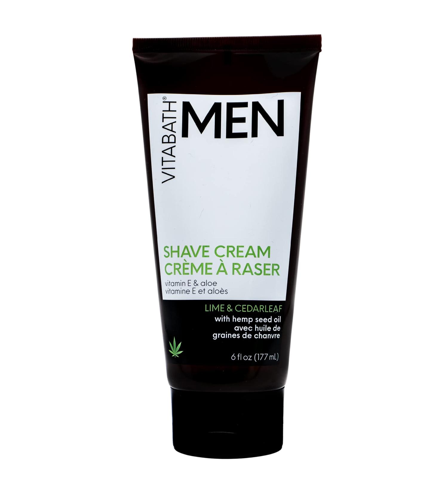 Vitabath Men's Lime & Cedarleaf Shave Cream | Super Slick Razor Burn Protection Gluten-Free & Cruelty-Free - 6 fl oz - Buy Online on GoSupps.com