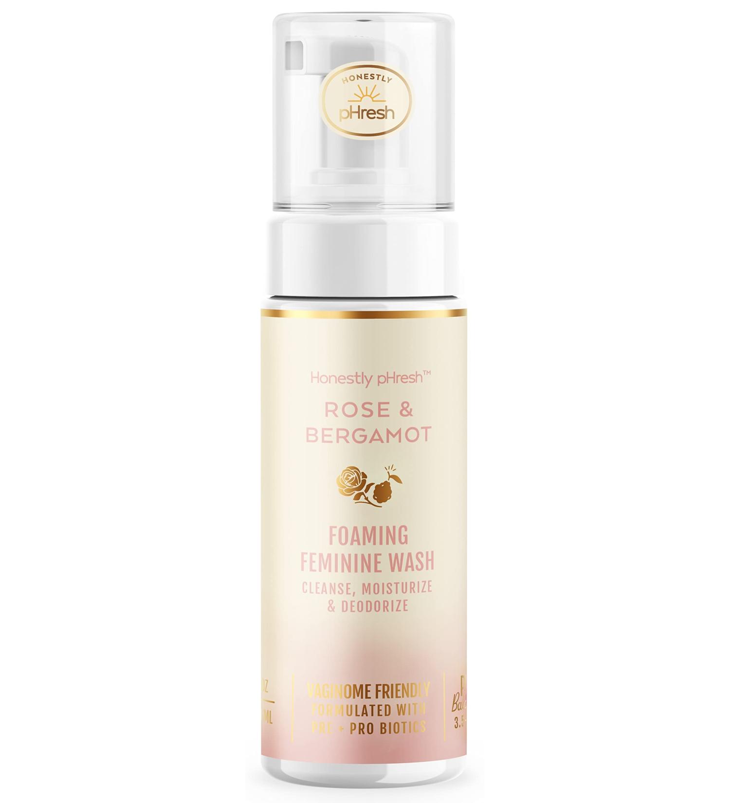 Shop Honestly pHresh Natural Prebiotic & Probiotic Foaming Feminine Wash pH Balanced Odor Protection Sensitive Skin Safe 5 Oz Rose Bergamot International Shipping Available - Buy Online on GoSupps.com