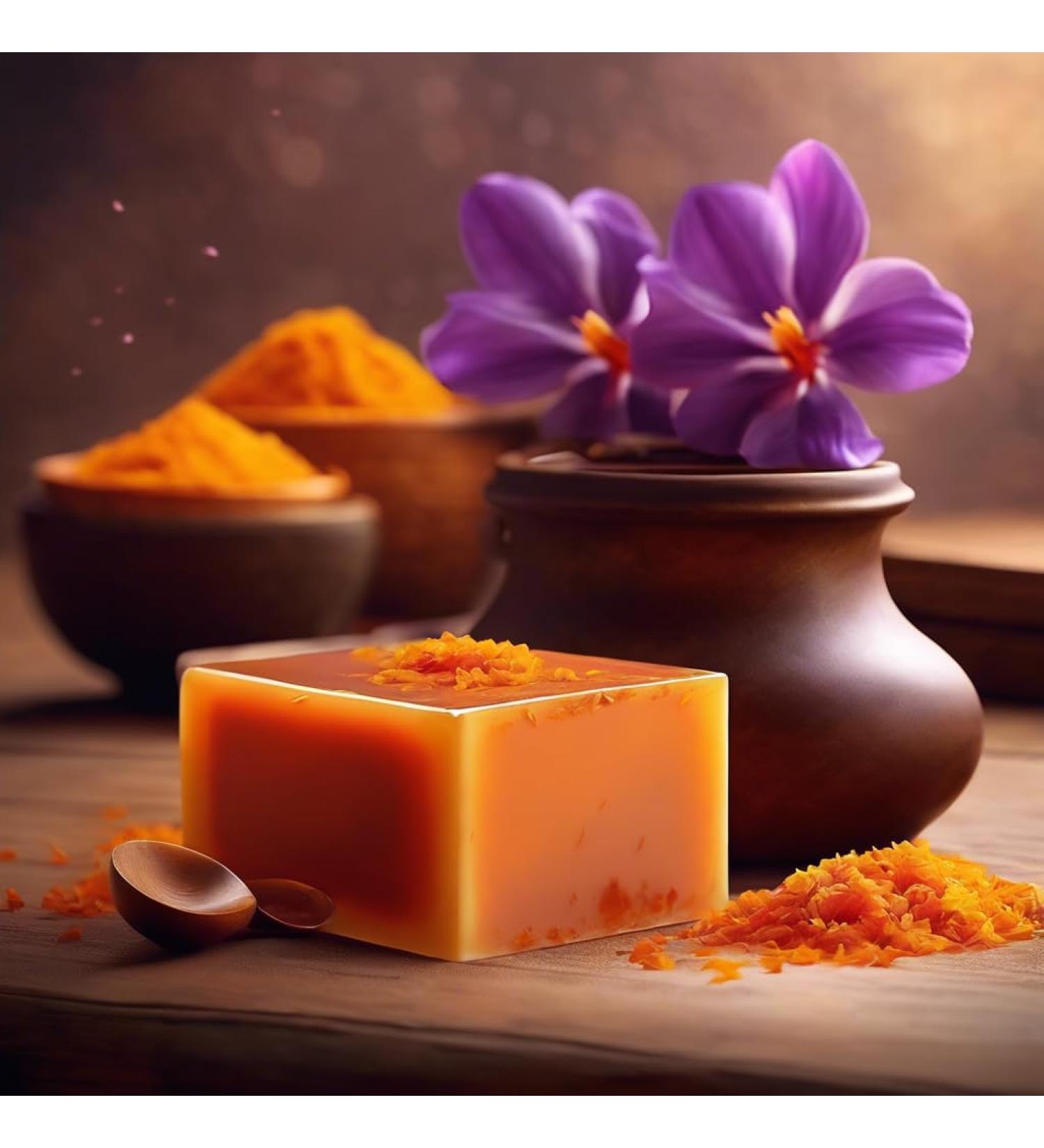 Cielche Hnadmade Saffron Soap Bar 150 gr Wrinkles Acne And Pimples Moisture Balance Birthmarks Sunspots Repair - Buy Online on GoSupps.com