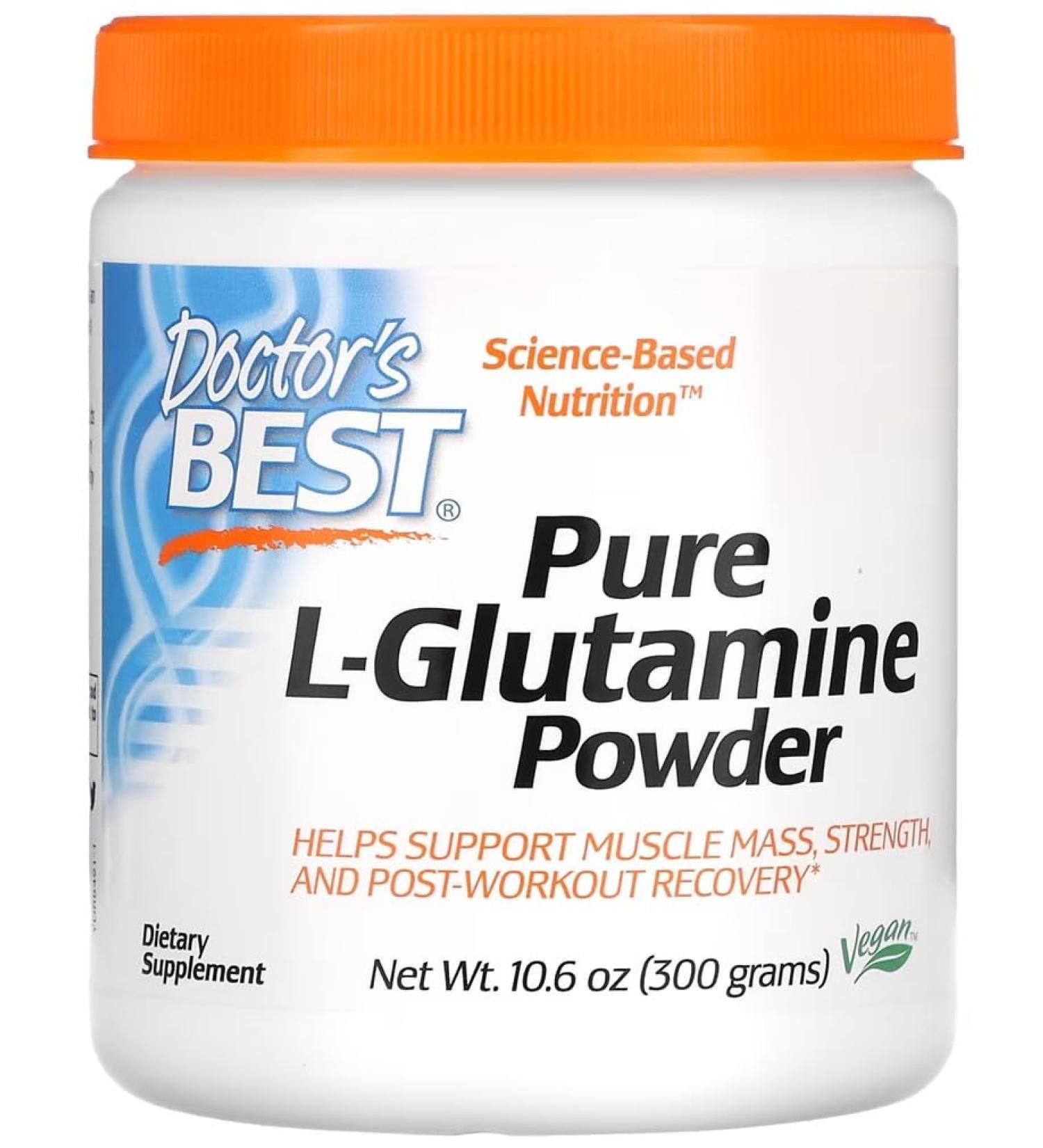 Doctor's Best - L-Glutamine Powder | Support for Gut Health & Immune Function - 300g - Buy Online on GoSupps.com