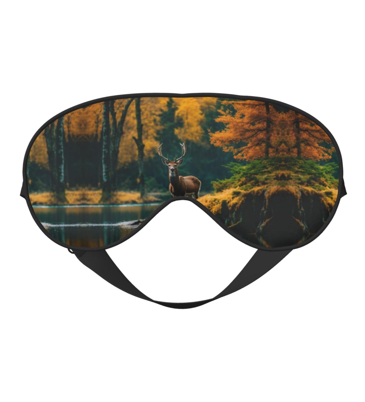 Deer Bear Moose Print Unisex Eye Mask | Soft Light-Blocking Sleeping Mask for Comfortable Sleep - Buy Online on GoSupps.com