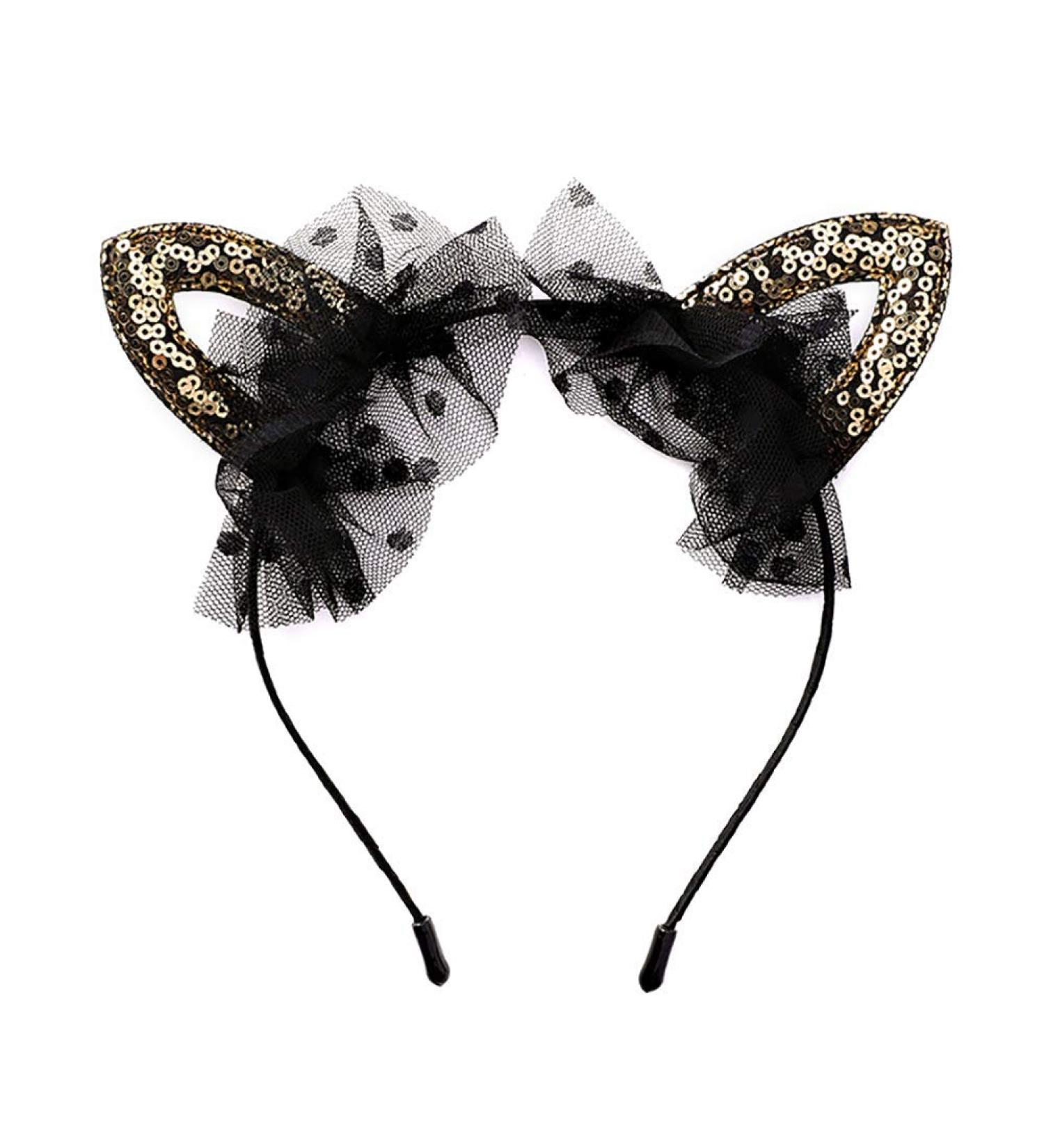 Mesh Cat Ear Headbands | Exquisite Festival & Party Accessory with Gemstones - Buy Online on GoSupps.com