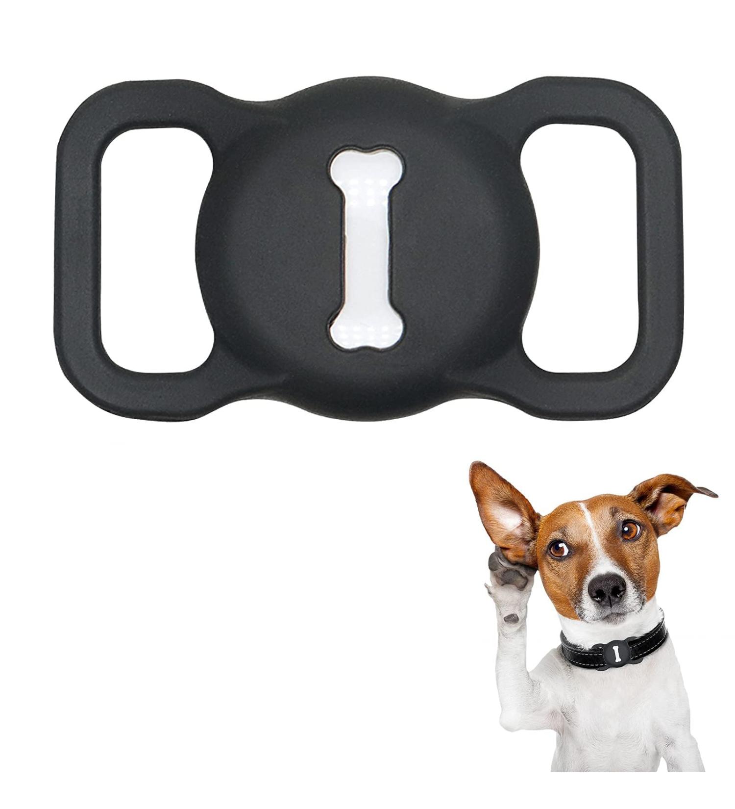AuKVite Silicone Protective Cover for AirTag - Compatible with Dog & Cat Neck Accessories - Black | Protect Your GPS Finder - Buy Online on GoSupps.com