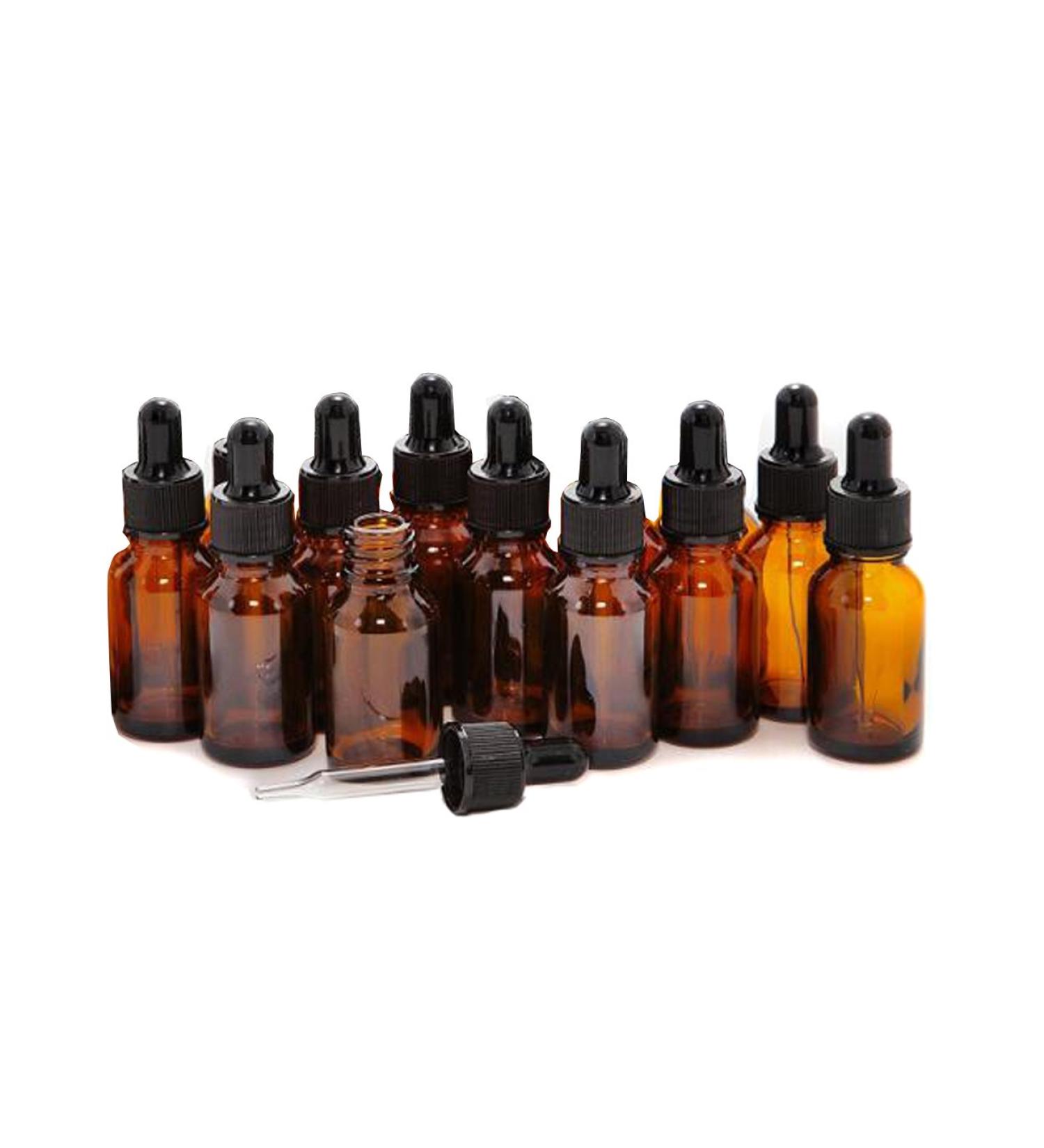 12 PCS Empty Refillable 5ML Amber Glass Droppers Essential Oil Bottles Aromatherapy Cosmetics Elite Fluid Container Jar Pot Holder with Glass Eye Dropper and Black Caps (5ml) - Buy Online on GoSupps.com
