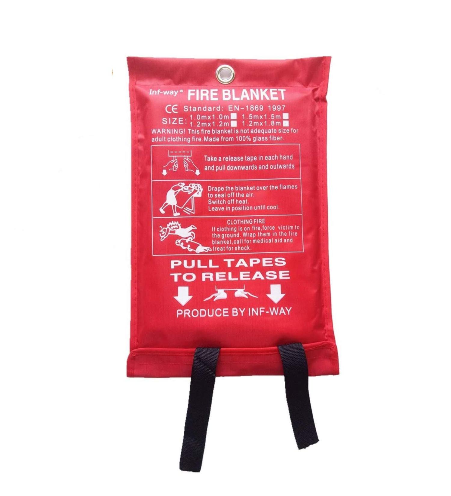 Inf-way Fiberglass Fire Blanket 39.3''x39.3'' - Flame Retardant Safety Cover for Emergency Survival - Buy Online on GoSupps.com
