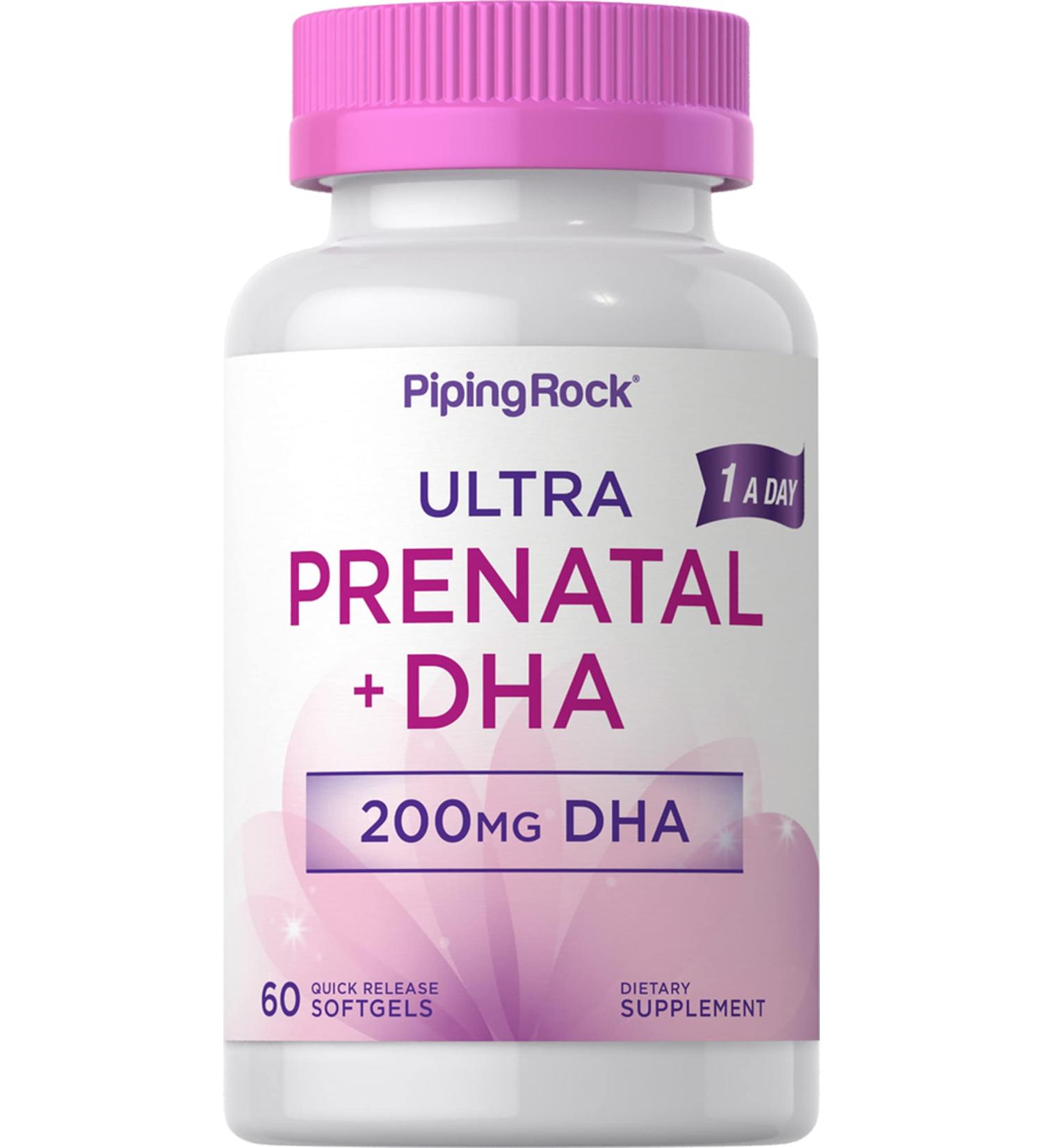 Prenatal Vitamins for Women with DHA and Iron | 60 Softgels | Multivitamin Supplement | Non-GMO & Gluten Free - Buy Online on GoSupps.com