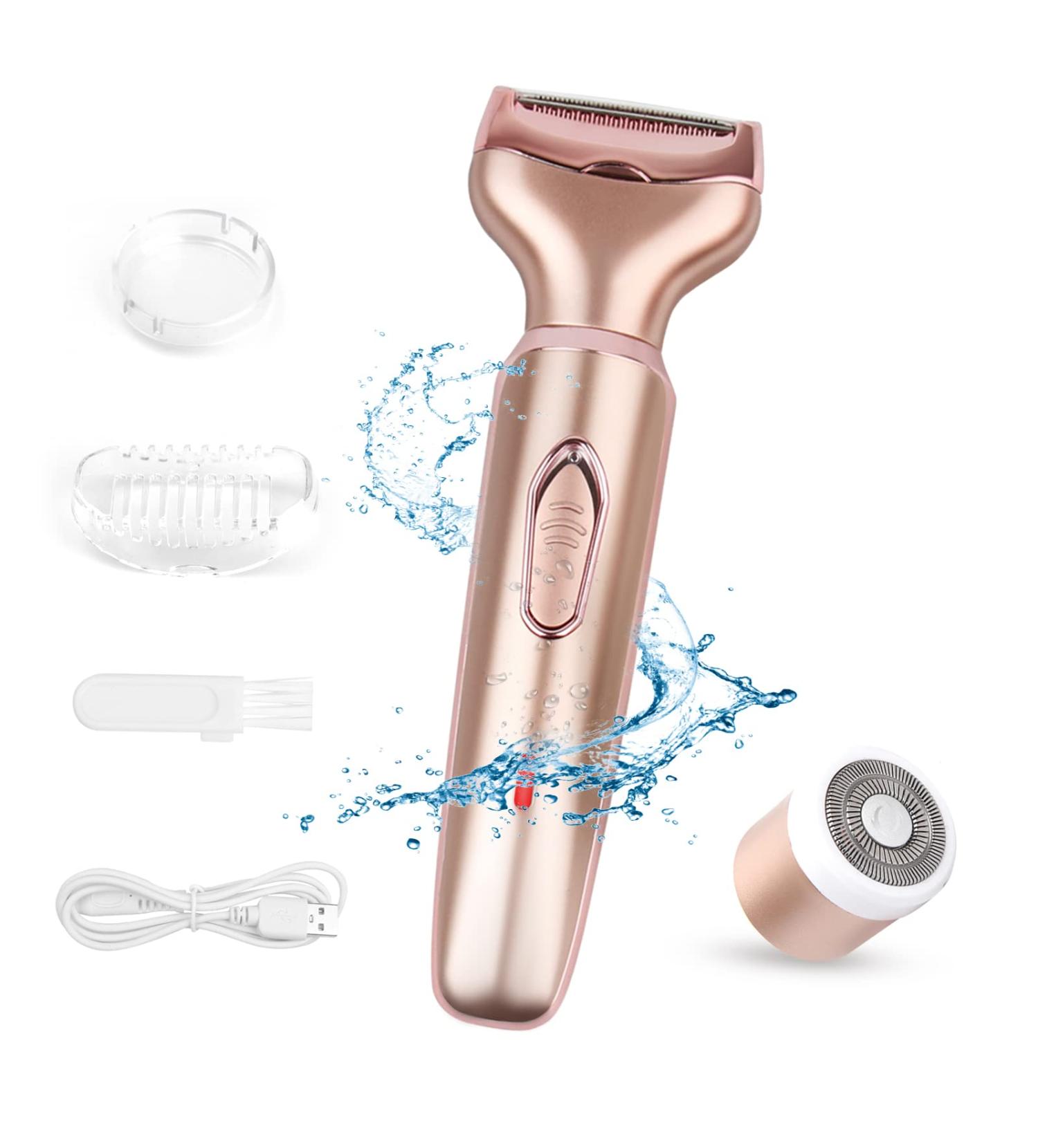 Buy 2-in-1 Waterproof Electric Razor for Women - Wet & Dry Shaver for Face Legs Armpits & Bikinizone - Portable Painless with USB Charging - Buy Online on GoSupps.com