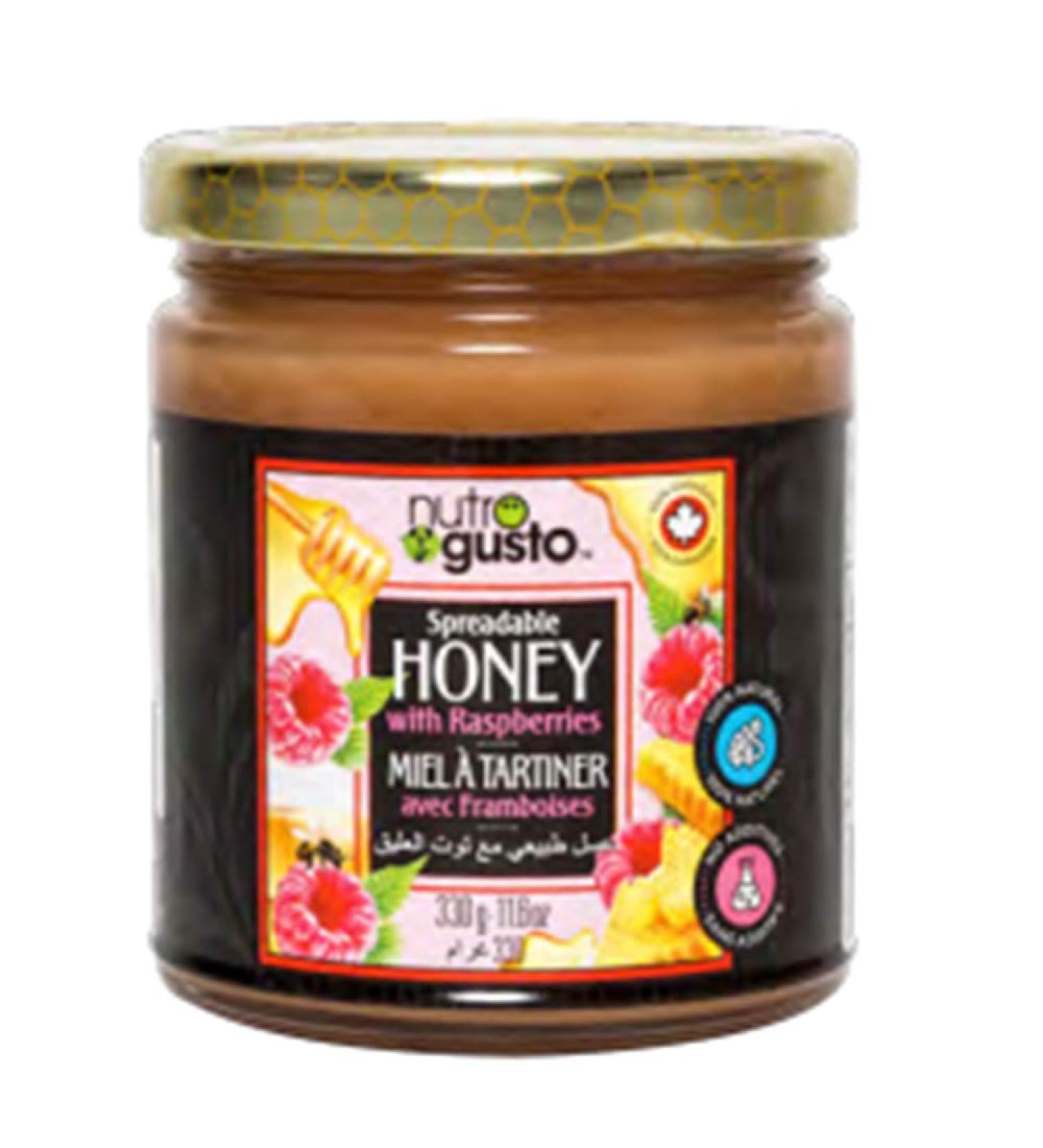 Nutro Gusto Honey Spread with Raspberry 330g (Pack of 12)