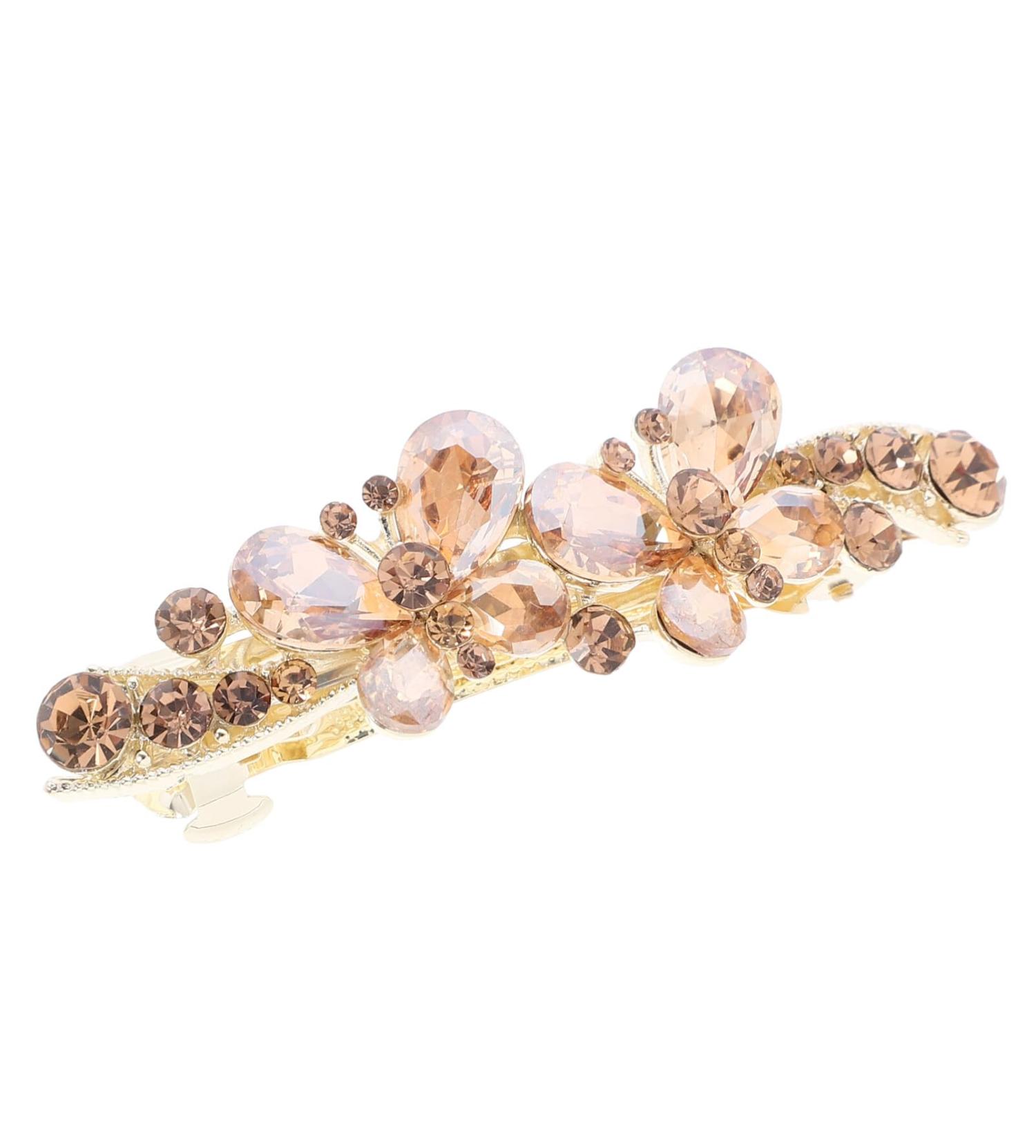 Butterfly Crystal Rhinestones Barrettes Fashion Ponytail Holders Luxury Glitter Sparkly Jeweled Hair Clips French Metal Snap Alligator Hair Clips for Wedding Birthday - Buy Online on GoSupps.com