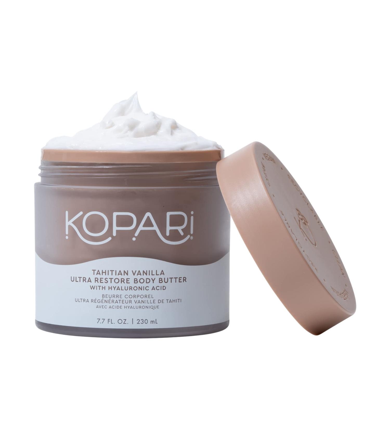 Kopari Tahitian Vanilla Ultra Body Butter | Hyaluronic Acid | Antioxidants | Omegas for Hydration | Sweet Vanilla Scent | Vegan & Cruelty Free | 7oz - Buy Online on GoSupps.com