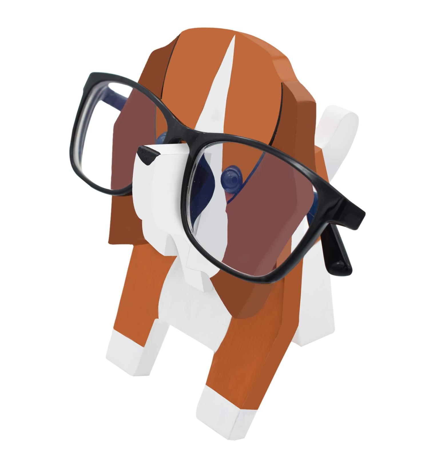 Vipbuy Dog-Shaped Wood Carved Glasses Holder | 3D Wooden Puzzle Stand for Sunglasses & Pet D cor | Unique Home Office Gift - Buy Online on GoSupps.com