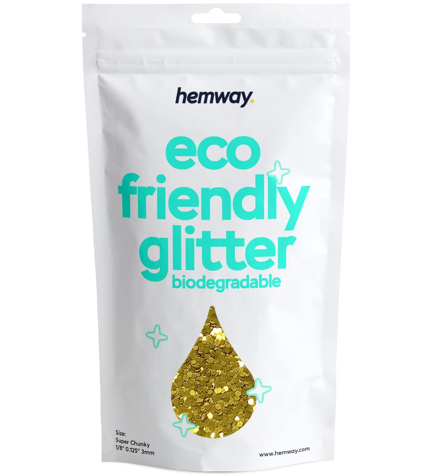 Buy Hemway Eco-Friendly Biodegradable Glitter 100g - Vegan Gold Sparkle for Face Body Hair Nail & Craft - Safe for Cosmetics - International Shipping Available - Buy Online on GoSupps.com