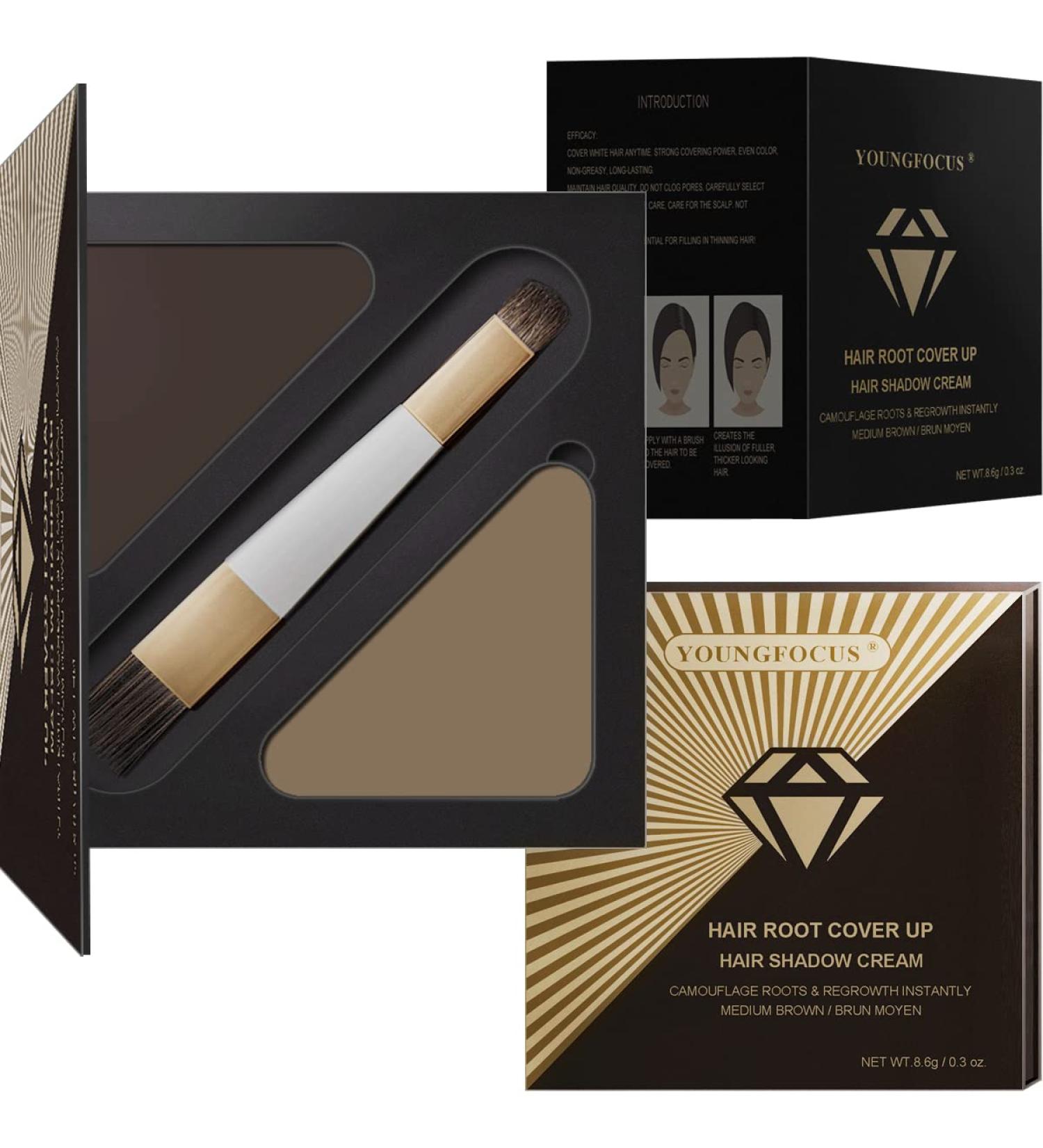 Root Cover Up Cream - Instant Grey Hair Concealer & Touch Up Dye for Thinning Hair | Durable Stain-Proof Formula | Cruelty-Free Hair Toppers for Women & Men (Dark & Light Brown - Buy Online on GoSupps.com