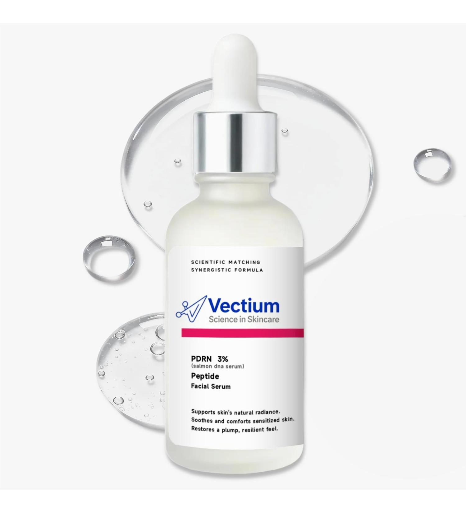 Vectium 3% PDRN Salmon DNA Facial Serum with Peptide - Helps Soothe Sensitive Skin Supports Healthy-Looking Skin Helps Skin Look Plump & Resilient - Suitable for All Skin Types - 30ml (1 FL OZ) - Buy Online on GoSupps.com