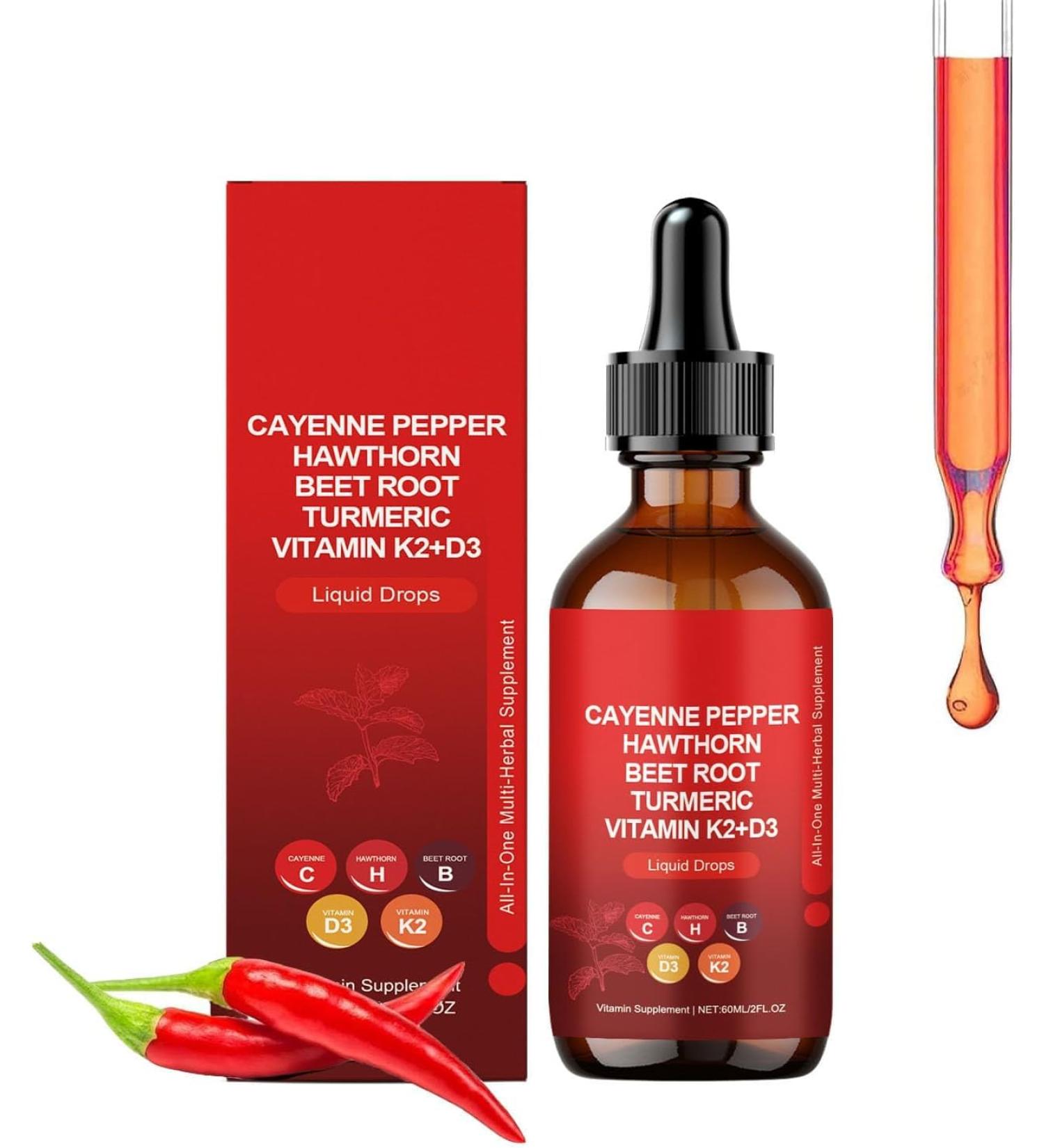 Aeluro Gouttes de Cayenne 60 ml extrait de poivre de Cayenne Aeluro gouttes liquides de poivre de Cayenne naturel (1) - Buy Online on GoSupps.com