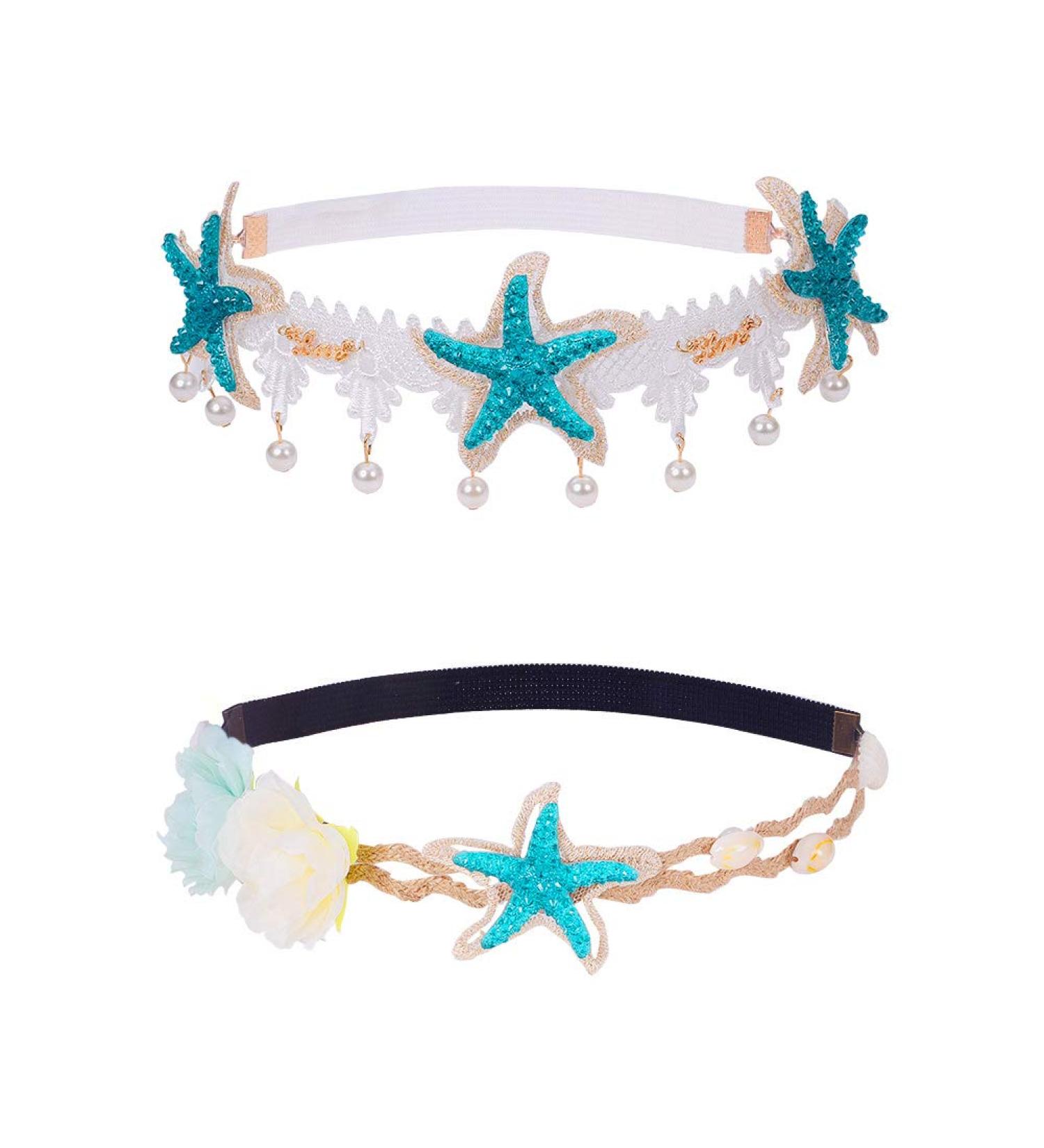 Pandahall Seashell Wave Headband | Ocean-Inspired Acrylic Starfish & Lace Hair Accessory | Mermaid Hair Jewelry - Buy Online on GoSupps.com