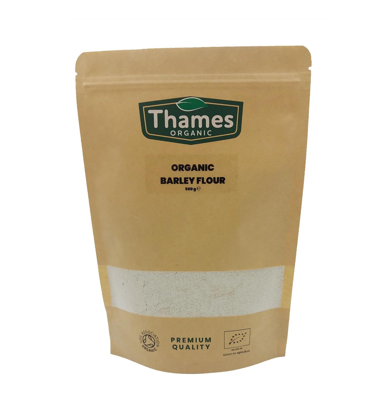 Thames Organic 500g Organic Barley Flour: Non-GMO, High-Fiber, Additive-Free - Ideal for Baking and Cooking - Buy Online on GoSupps.com