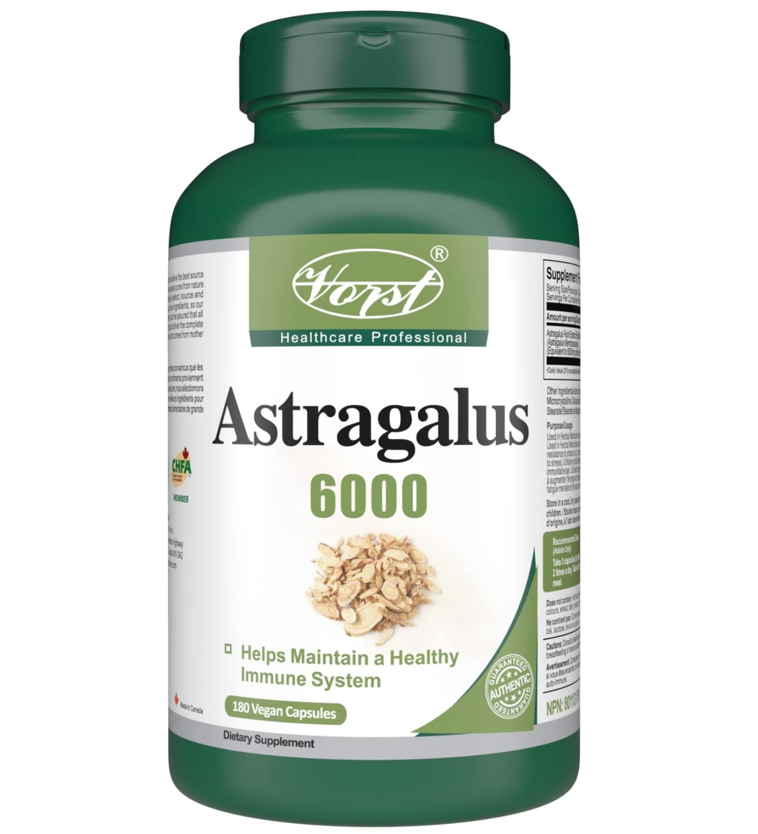 VORST Astragalus 6000mg Raw Equivalent (1500mg With 4:1 Extract Ratio) 180 Vegan Capsules | Supplement for Boosting Immune System | Root Powder Pills 1 | Bottle 1 count (Pack of 180) - Buy Online on GoSupps.com