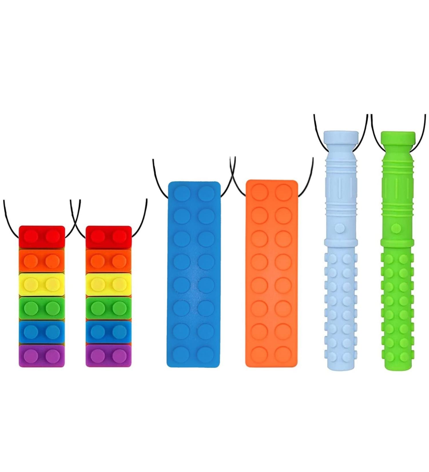 Sensory Chew Necklace for Kids - Silicone Teething Pendant for Autism & ADHD - Dual Texture Oral Motor Aid for Boys & Girls - Buy Online on GoSupps.com