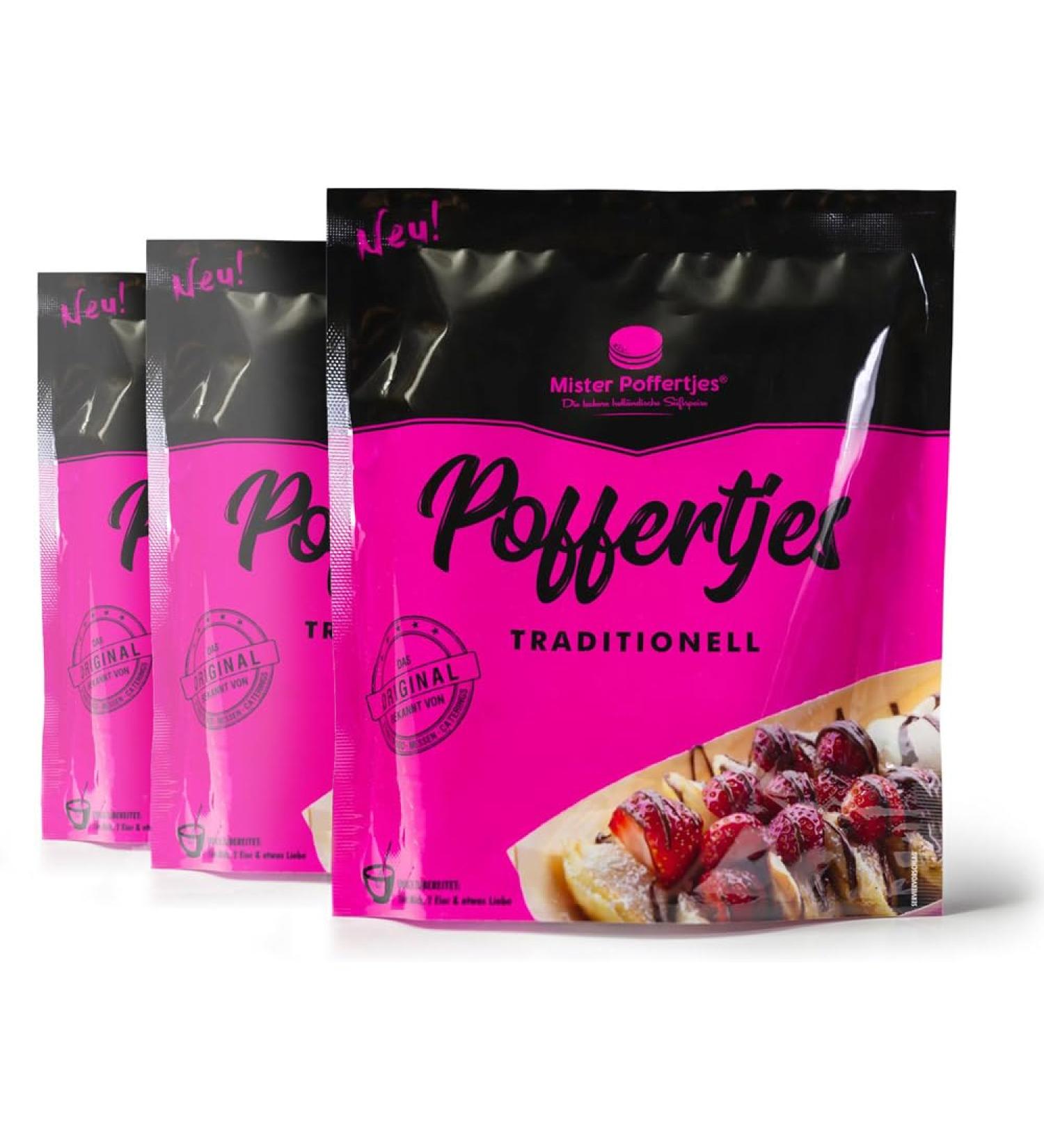 MISTER POFFERTJES Pancake Baking Mix - Dutch Mini Pancakes (Pack of 3) | Authentic Poffertjes for Home Use | International Shipping Available - Buy Online on GoSupps.com