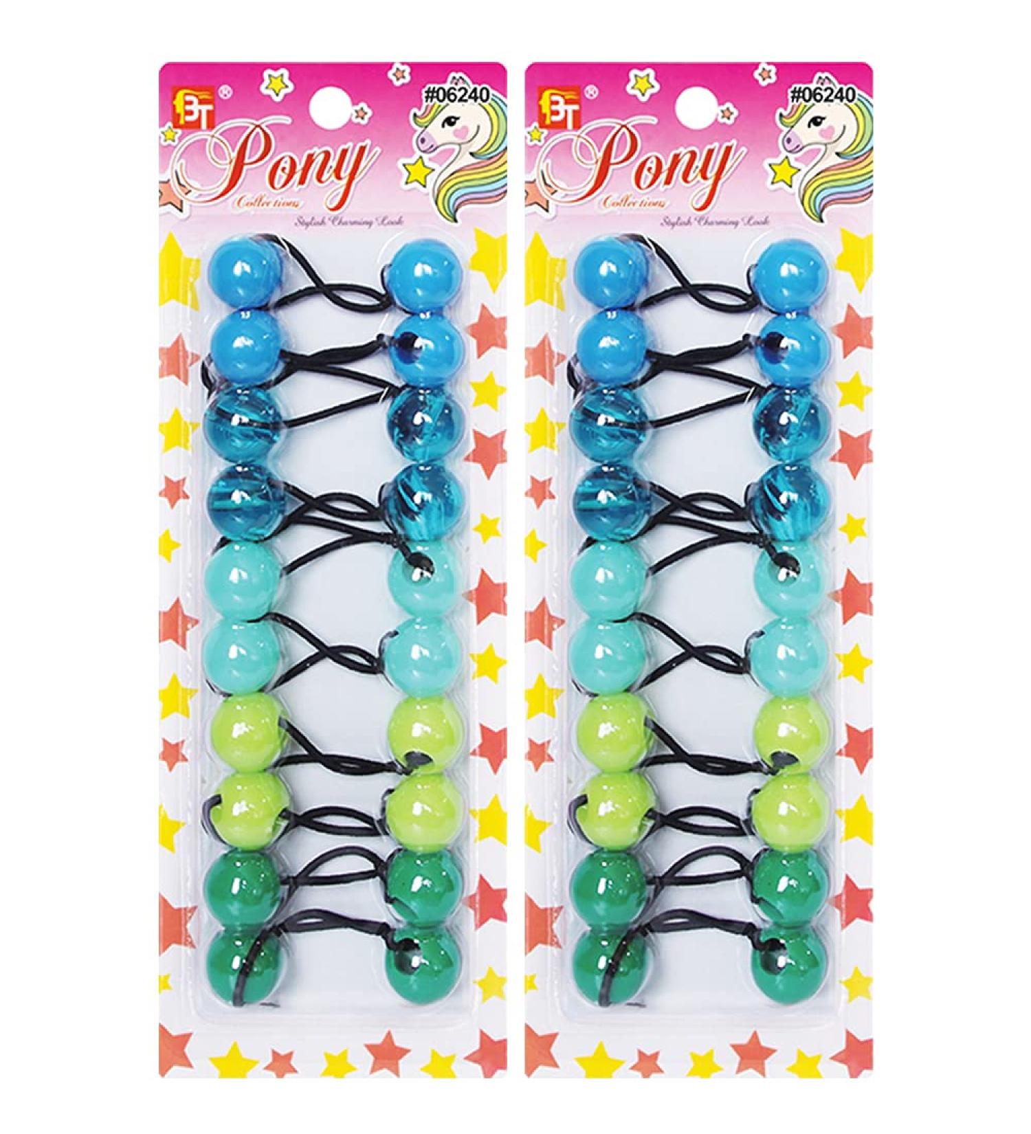 20-Piece Colorful Elastic Hair Ties Ponytail Holders for Girls & Women - Blue/Green Assorted - Buy Online on GoSupps.com