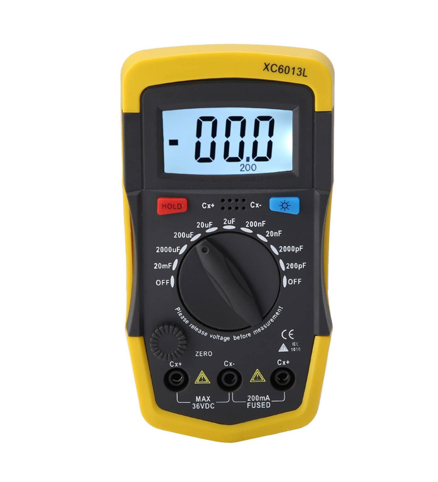 Compact Lightweight LCD Capacitance Meter Tester with Large Screen High Range 0.1pf to 20000uf - Buy Online on GoSupps.com