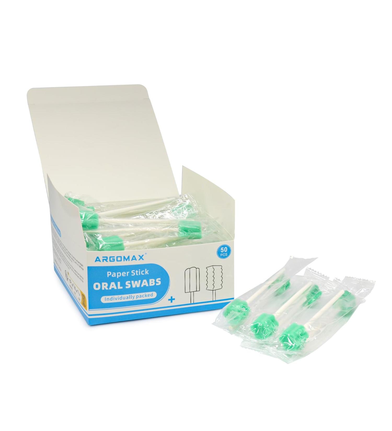 Buy Sterile Oral Sponges - 50 PCS Dental Swabs for Oral Hygiene | Cleaning Mouth Swab & Foam Care - Plum Blossom Cyan - Buy Online on GoSupps.com