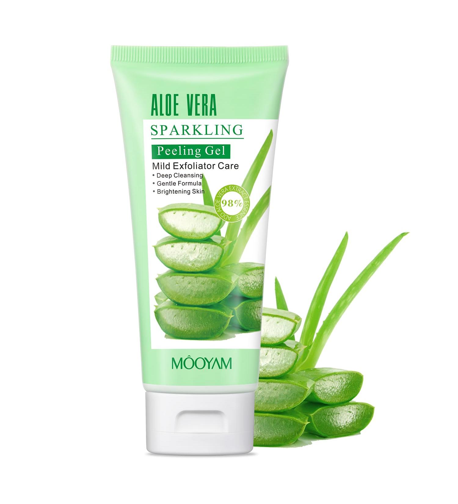 Peeling Gel & Aloe Vera Exfoliator - Brightening Facial Scrub & Deep Cleansing Face Wash for All Skin Types | Remove Dead Skin & Refresh After Sun Care - Buy Online on GoSupps.com