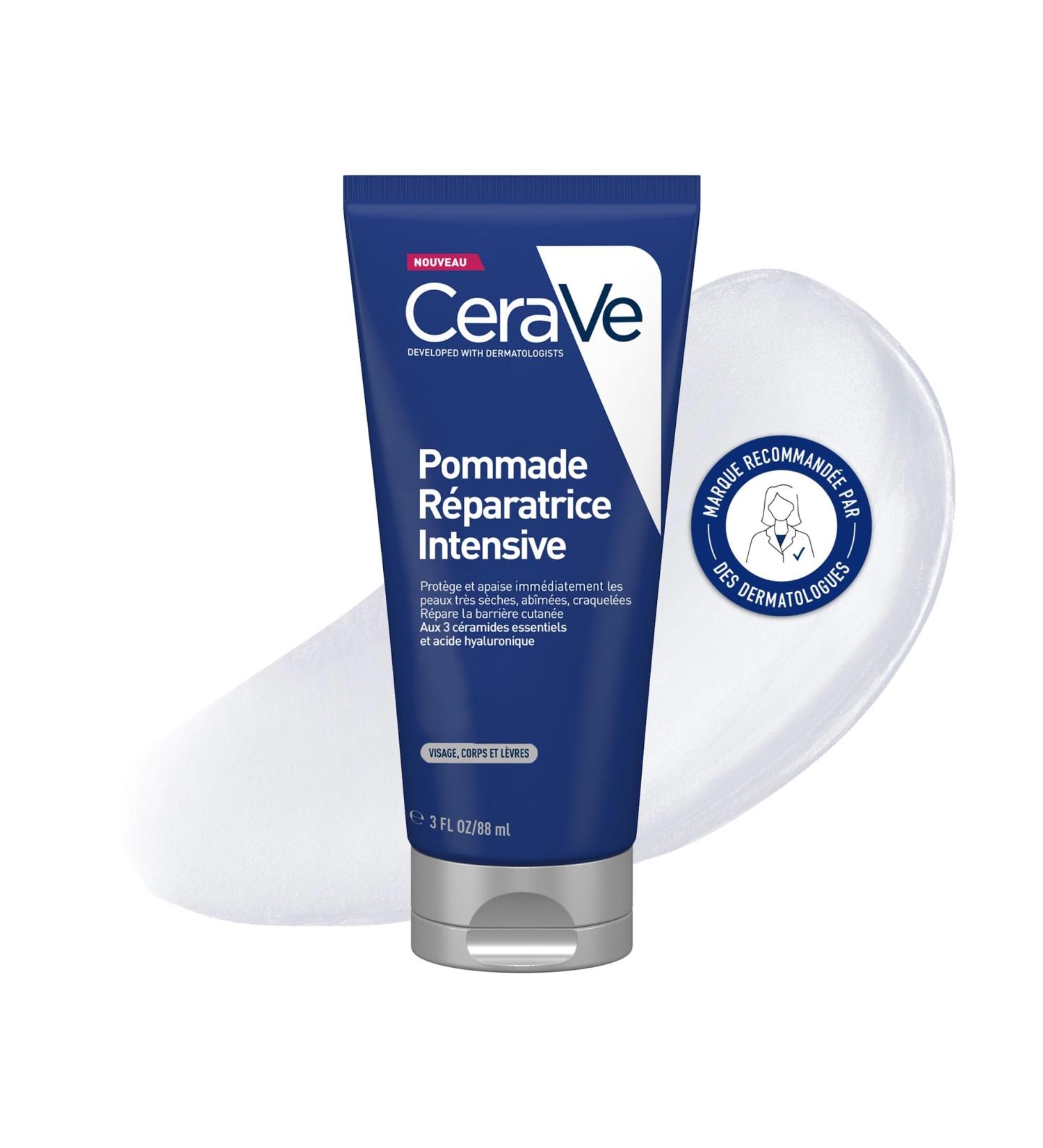 CeraVe - Intensive Repair Ointment - Repairing Soothing and Protective Care for Face Body Lips - 3 Essential Ceramides + Hyaluronic Acid - Very Dry Damaged Cracked Skin - 88 ml - Buy Online on GoSupps.com