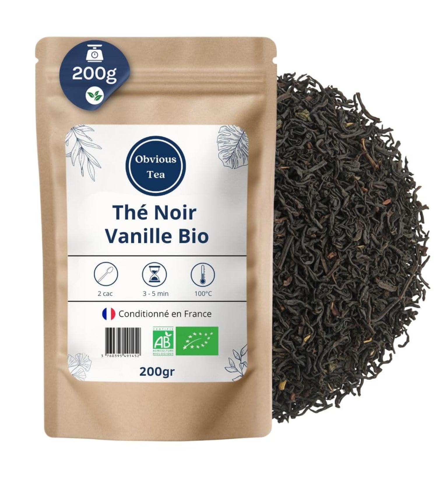 Th Noir Vanille Bio - Th Assam Vegan en Vrac 100% Naturel Sans OGM - Agriculture Biologique - Conditionn en France - Sachet 200 gr (100 Tasses) 200gr (100 tasses) - Buy Online on GoSupps.com