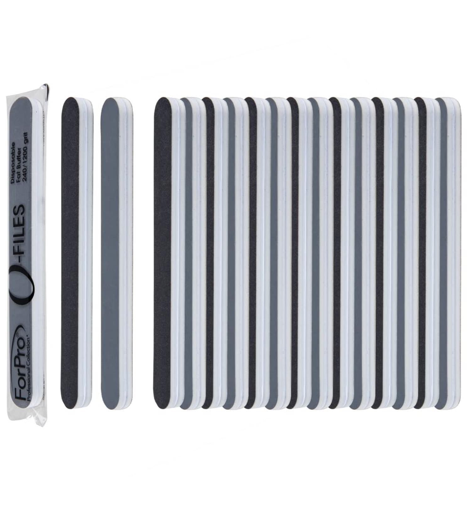 ForPro O-Files Fat Buffer 240/1200 Grit Double-Sided Disposable Nail Files - 50 Count - Buy Online on GoSupps.com