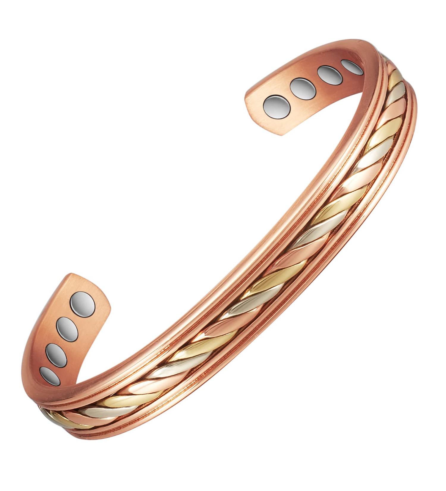 Enercoppex Copper Bracelet for Arthritis Relief | Pure Copper & 3500 Gauss Magnets | Healthy Joint Treatment Jewelry - Buy Online on GoSupps.com