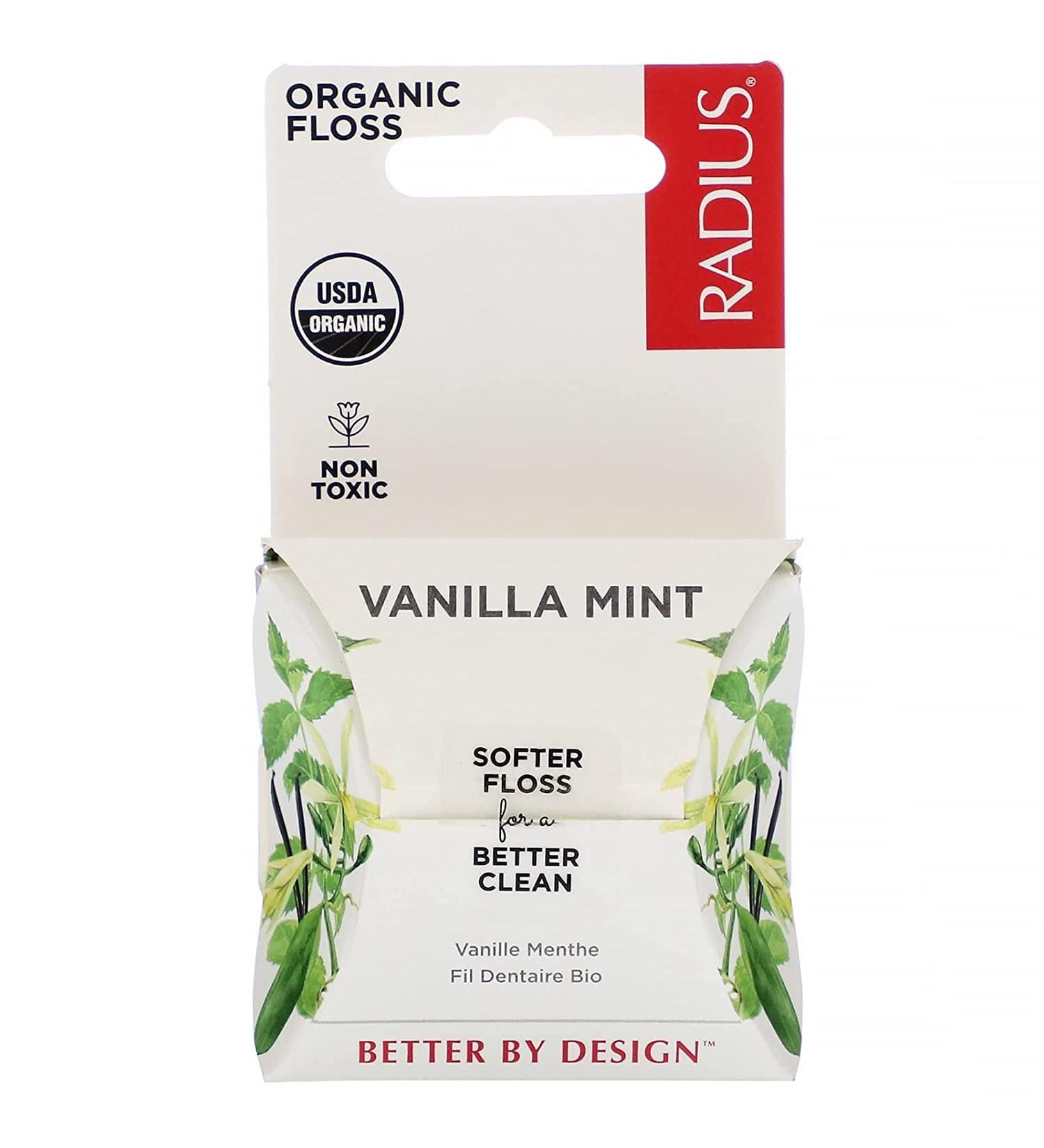 RADIUS organic dental floss vanilla mint 50 m 1 pack