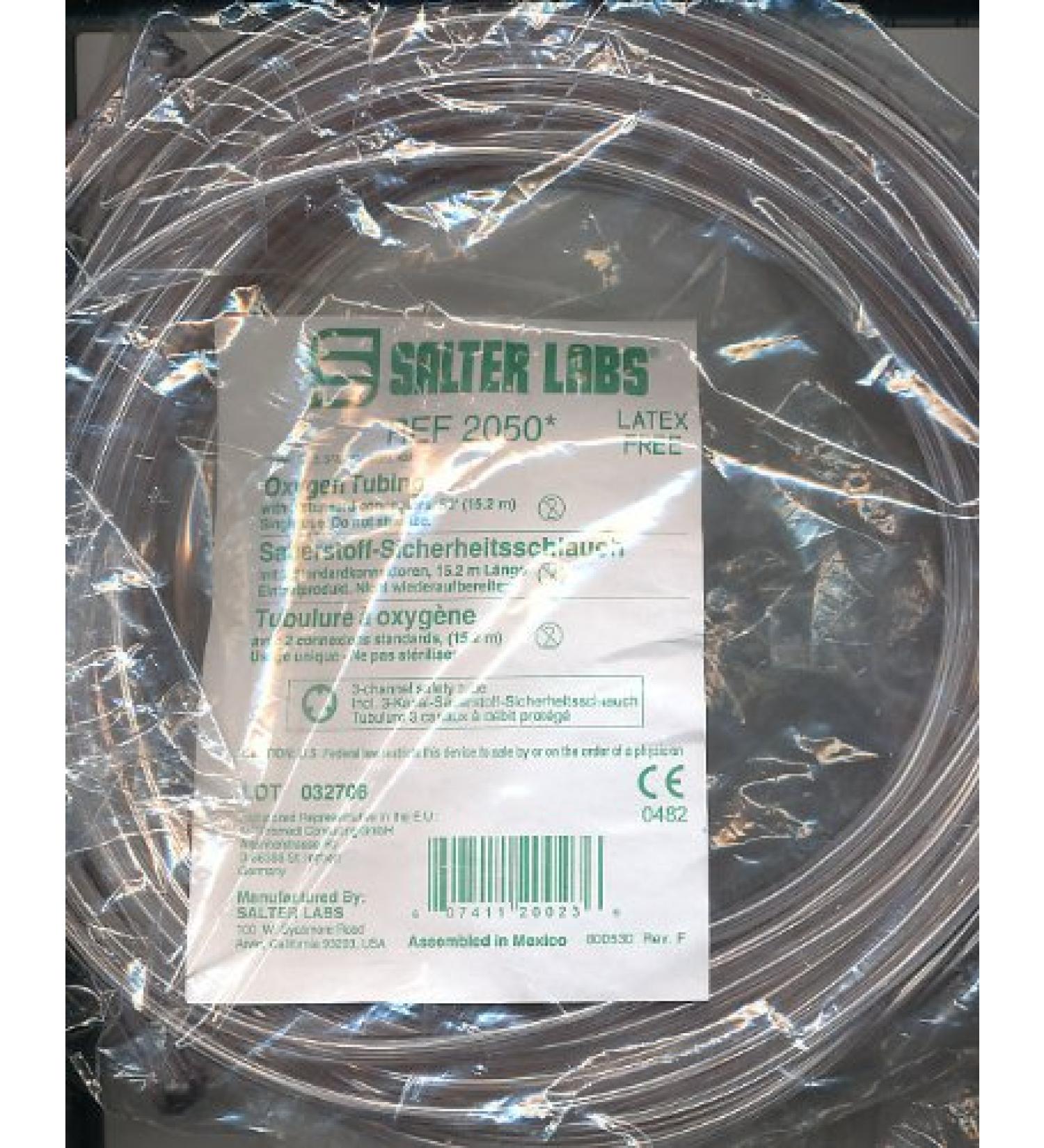Oxygen Tubing Salter Labs 7 Foot Smooth, 2002-7, Quantity 1 Individual