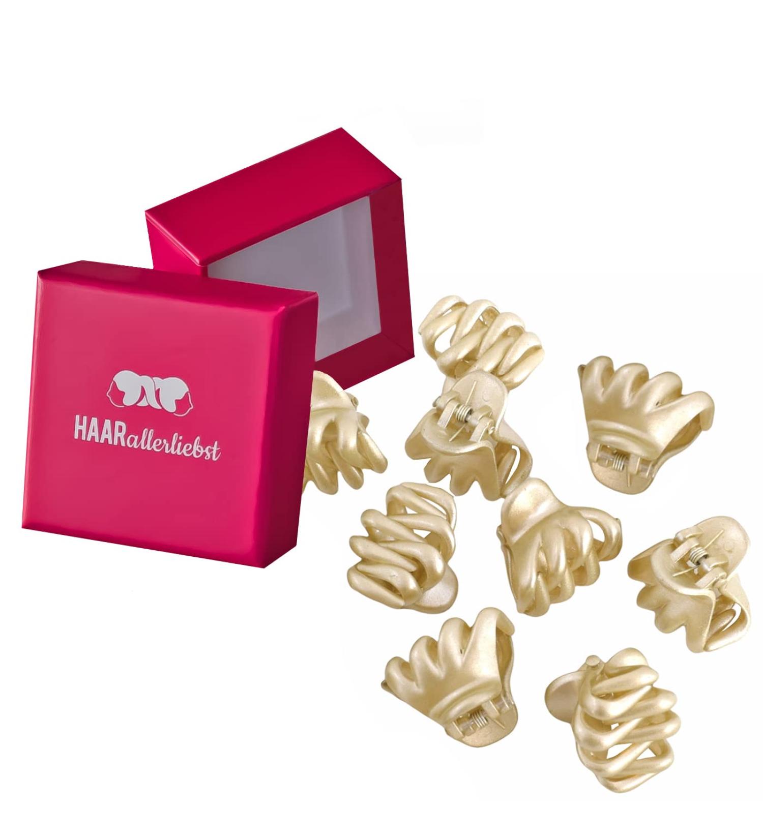 Buy HAARallerliebst Gold Hair Clips Set (9 Pieces 2.4 cm) - Shimmering Elegance & Storage Box - International Shipping Available - Buy Online on GoSupps.com
