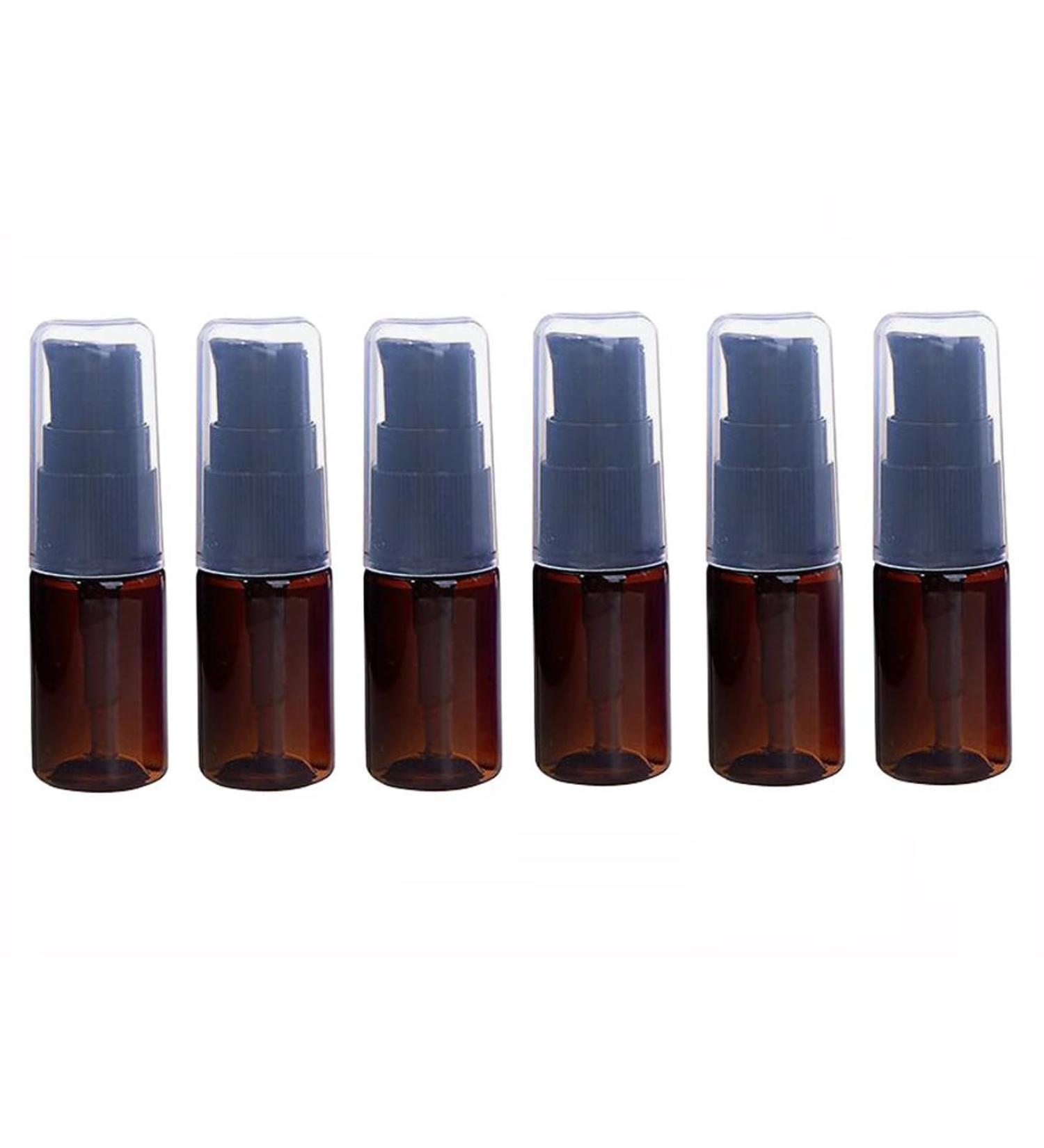 erioctry 10ML Portable Empty Refillable Bottle Cream Shampoo Lotion Treatment Pump Bottle with Cap Travel Bottles Toiletries Liquid Container for Cosmetic Make-up Pack of 6 (Brown) - Buy Online on GoSupps.com