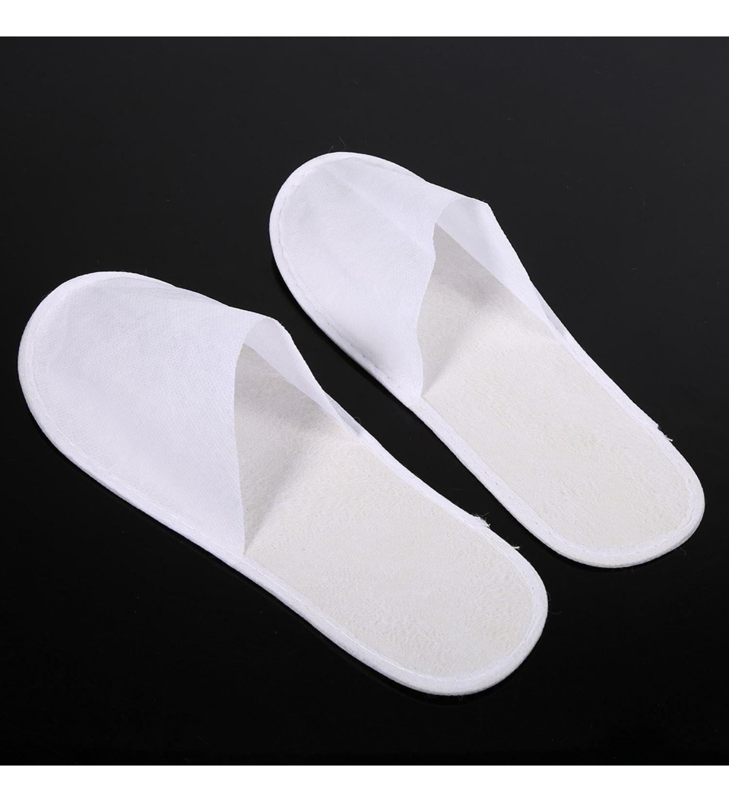 HEEPDD 10 Pairs Disposable White Slippers for Hotel Travel Spa & Home - Comfortable Close Toe Guest Shoes - Buy Online on GoSupps.com
